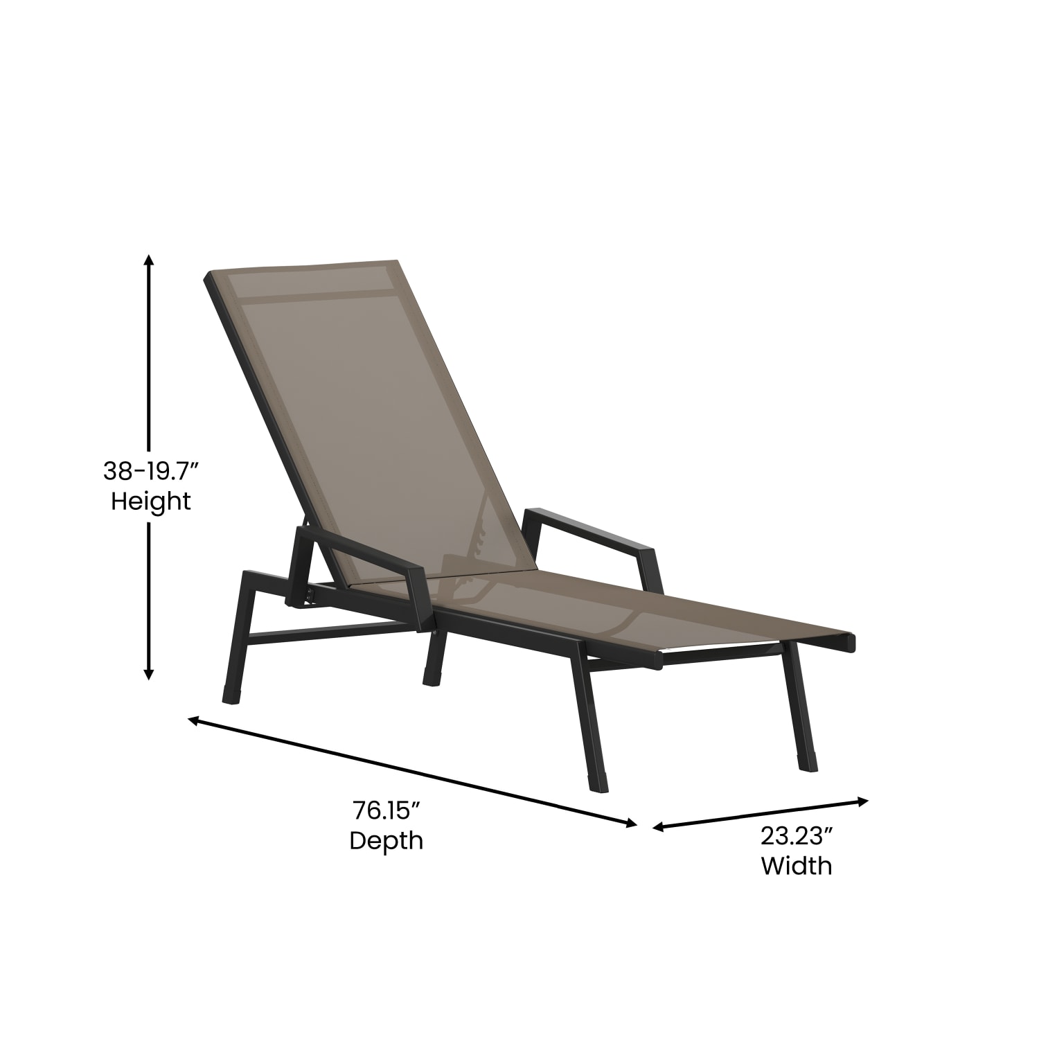 Flash Furniture Brazos Fabric Adjustable Chaise Lounge Chair With Arms BrownBlack PopularChairscom Flash Furniture Brazos Fabric Adjustable Chaise Lounge Chair With Arms BrownBlack PopularChairscom