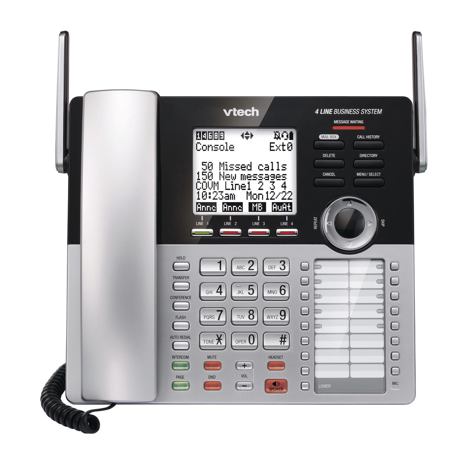 VTech DECT 6.0 Expandable Corded Small Business Phone System Main Console, CM18445 - Image 3