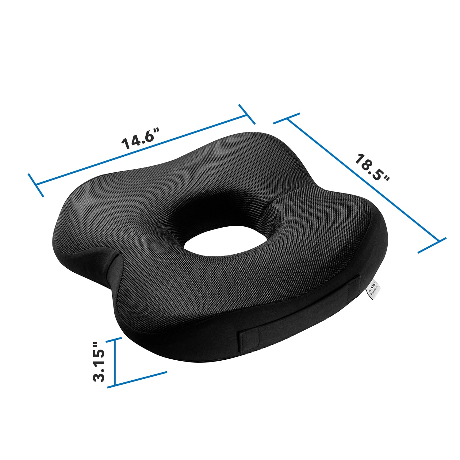 Mount it Ergo Collection Ergonomic Seat Cushion 3 316inH x 14 716inW x 18 12inD Black PopularChairscom