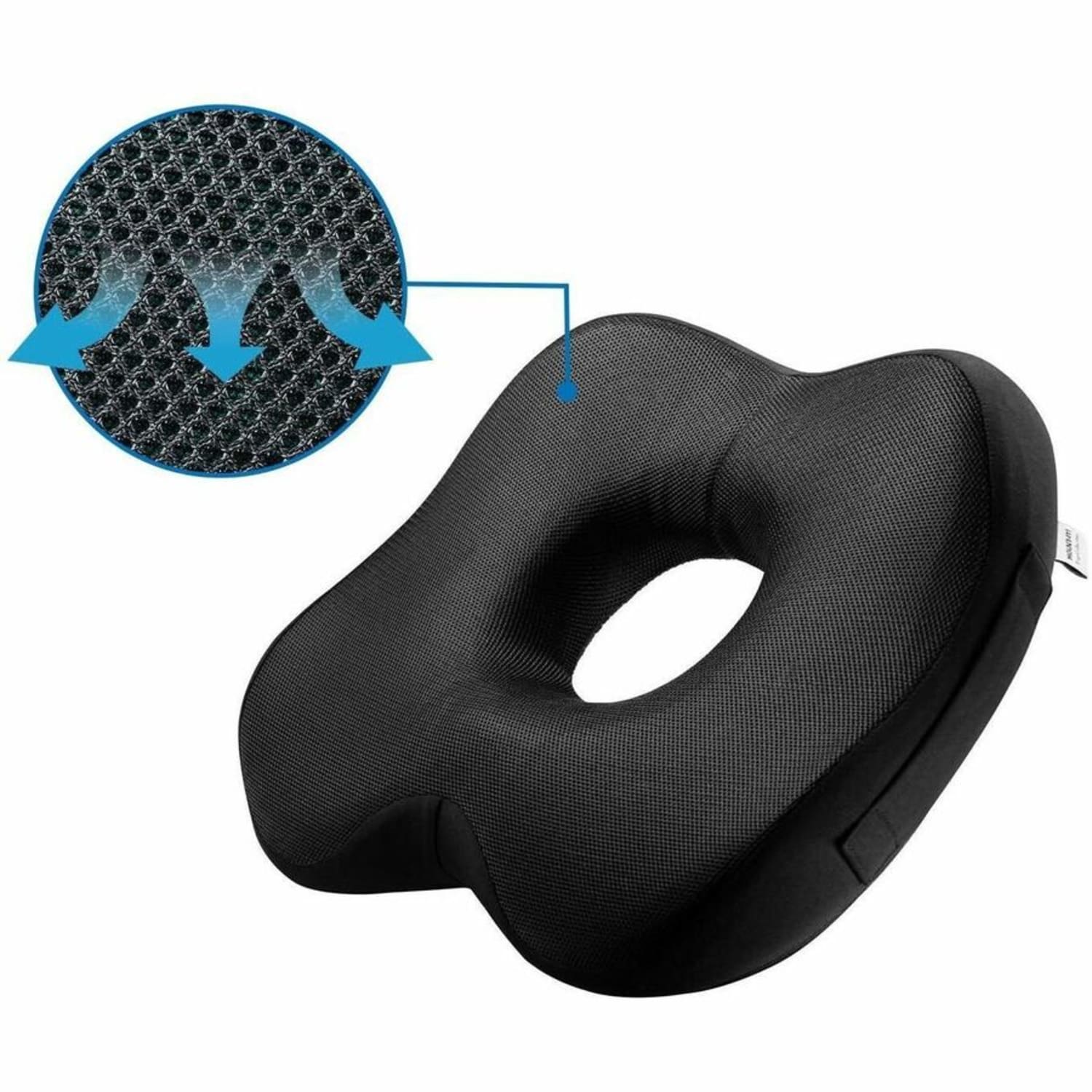 Mount it Ergo Collection Ergonomic Seat Cushion 3 316inH x 14 716inW x 18 12inD Black PopularChairscom