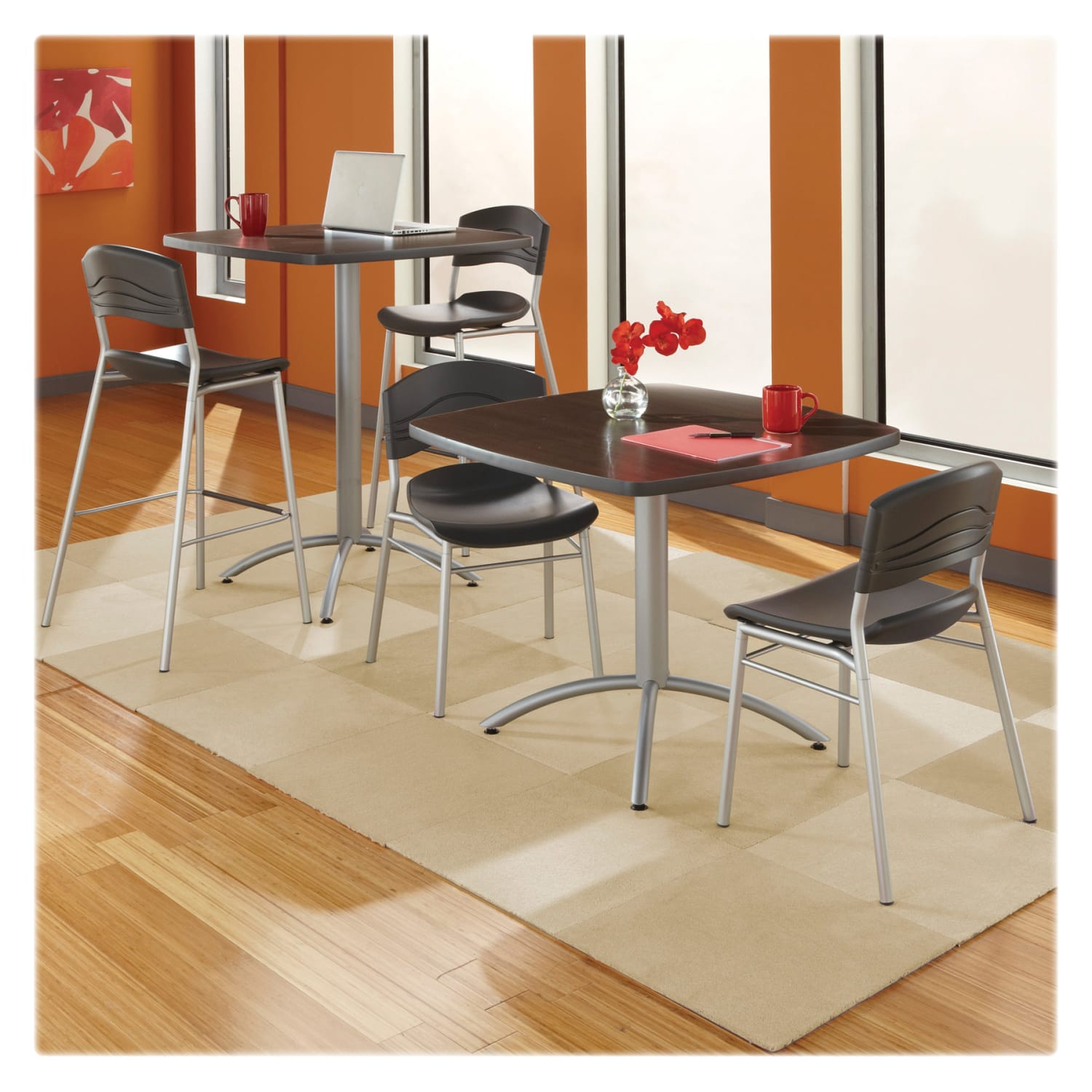 Iceberg CafeWorks Cafe Chairs, Black/Graphite, Set Of 2 - Image 3