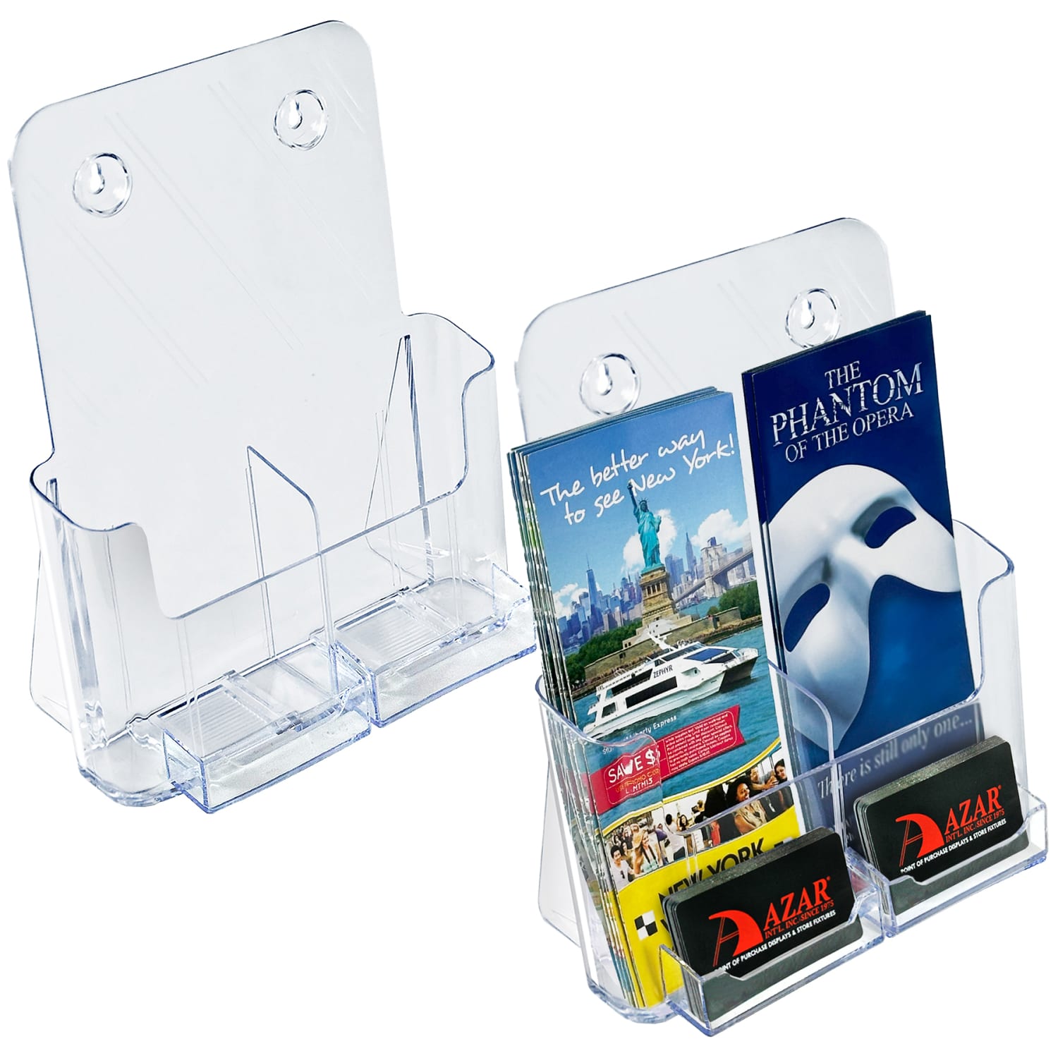 Azar Displays Adjustable Brochure Holders, 10-3/4in x 9-3/16in, Clear, Pack Of 2 Holders - Image 3