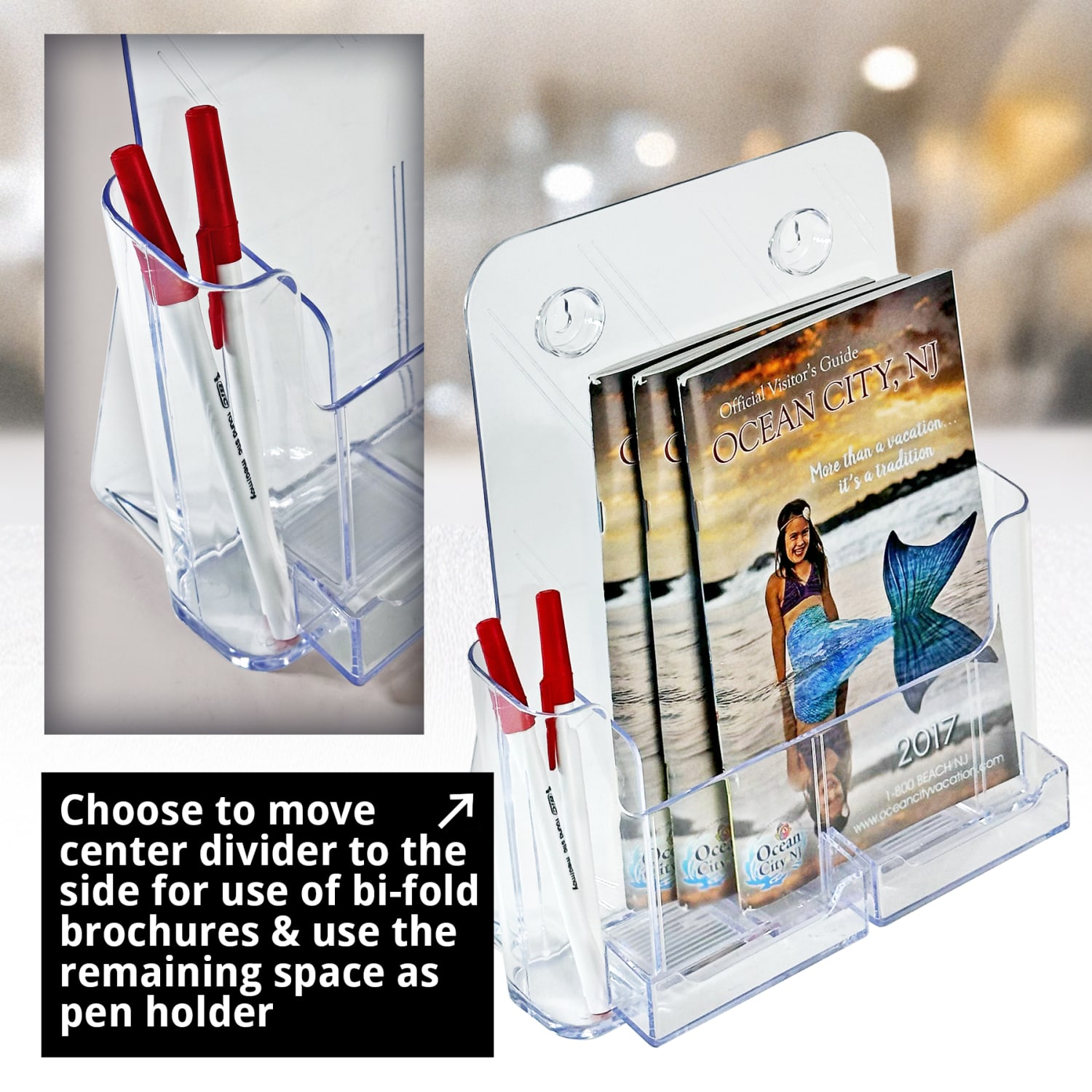 Azar Displays Adjustable Brochure Holders, 10-3/4in x 9-3/16in, Clear, Pack Of 2 Holders - Image 6