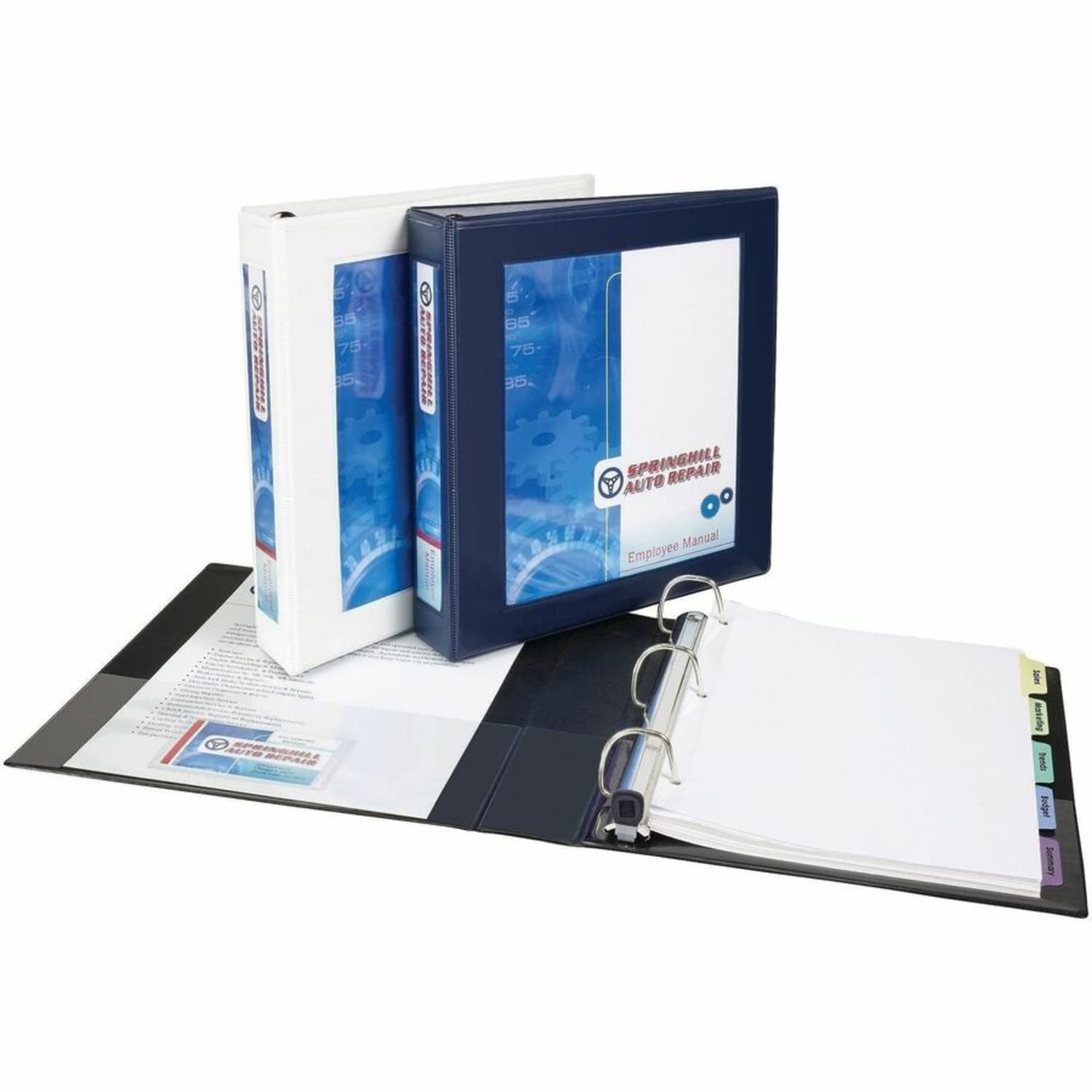 Avery Frame View Heavy-Duty 3-Ring Binder With Locking One-Touch EZD Rings, 3in D-Rings, Navy - Image 5