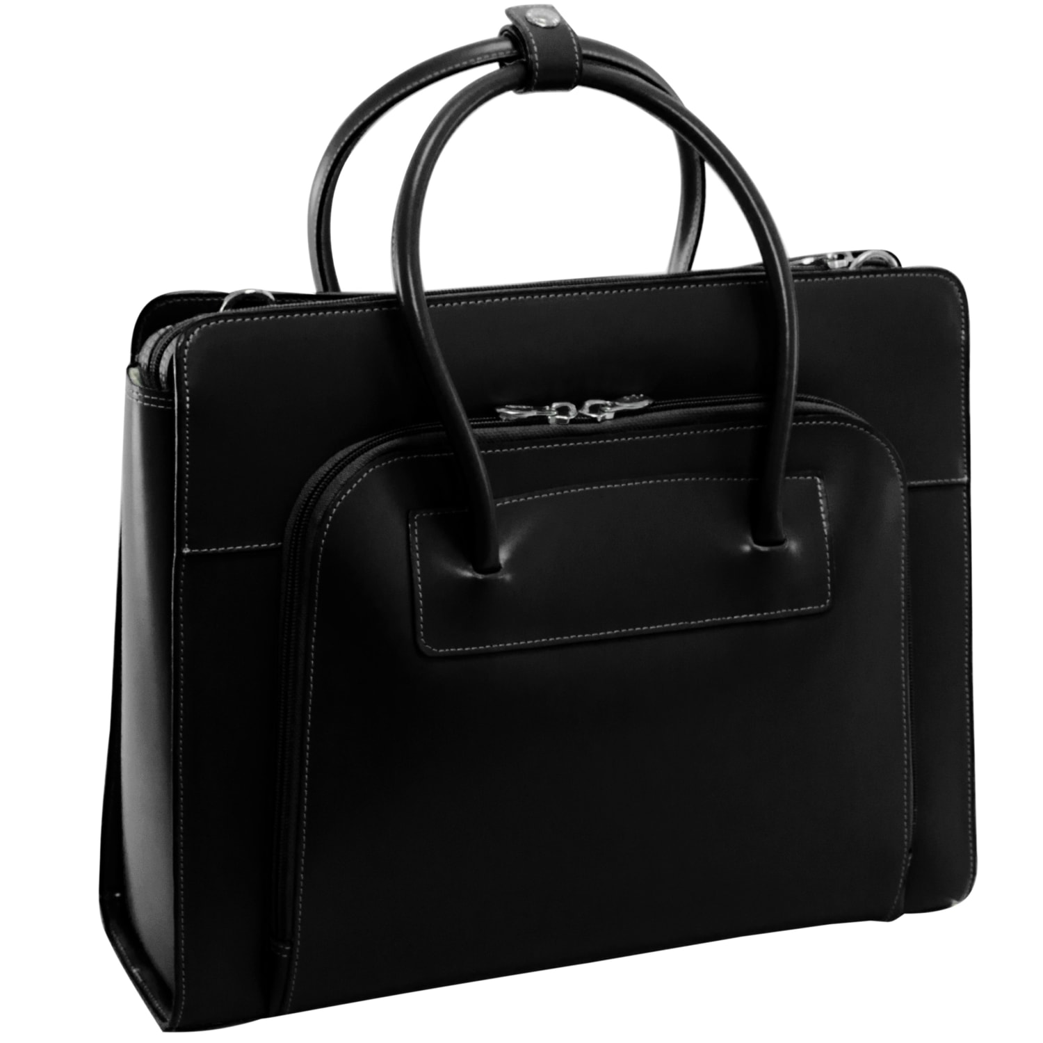 McKlein Lake Forest Italian Leather Briefcase, Black - Image 3