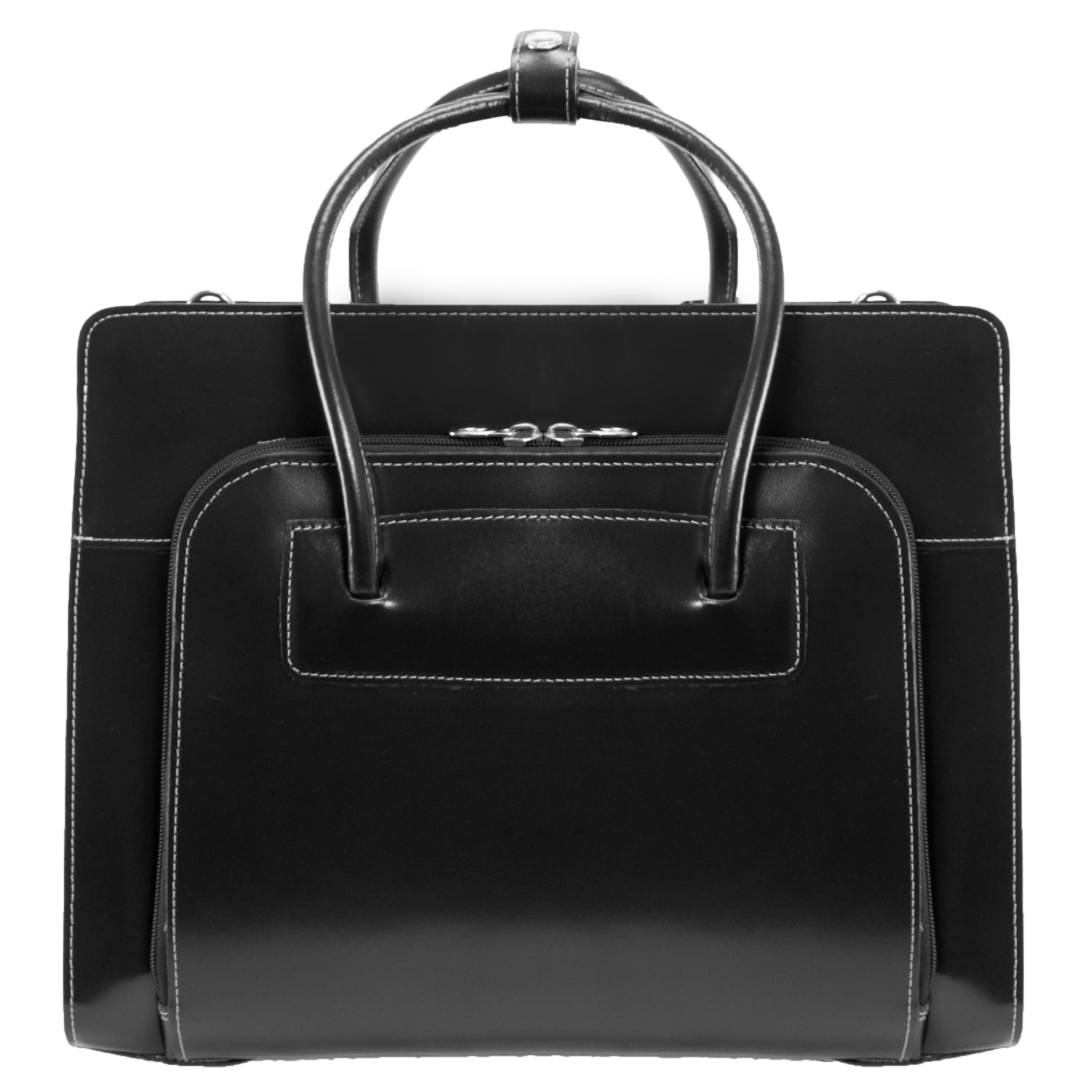 McKlein Lake Forest Italian Leather Briefcase, Black - Image 4