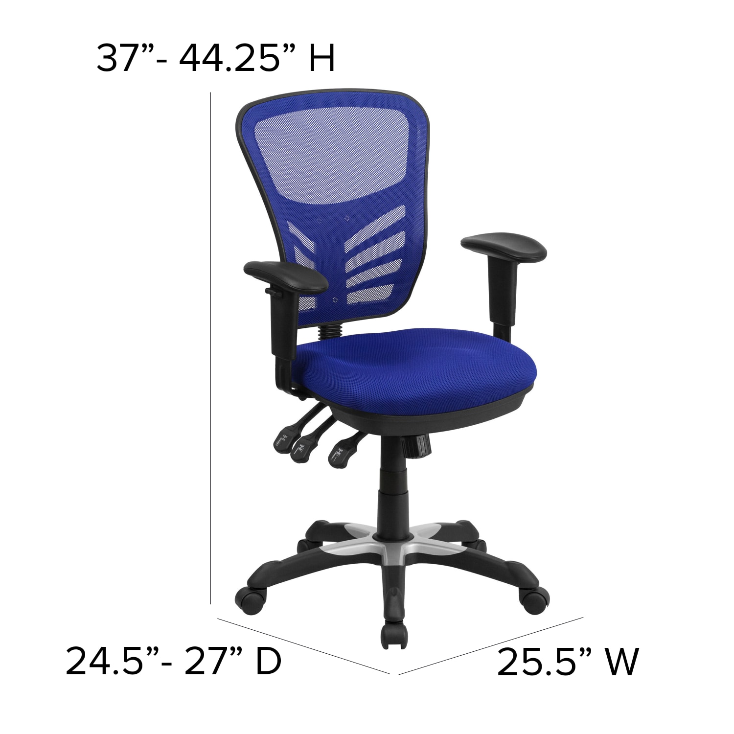 Flash Furniture Ergonomic Mesh Mid Back Swivel Task Chair BlueBlack PopularChairscom
