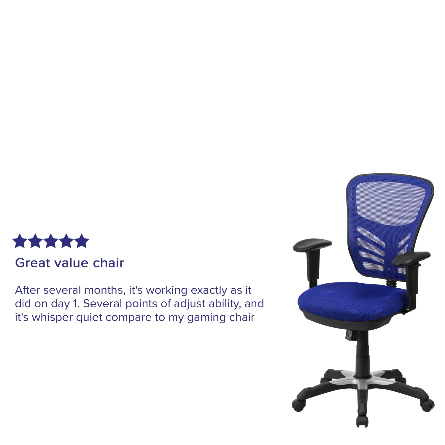Flash Furniture Ergonomic Mesh Mid Back Swivel Task Chair BlueBlack PopularChairscom
