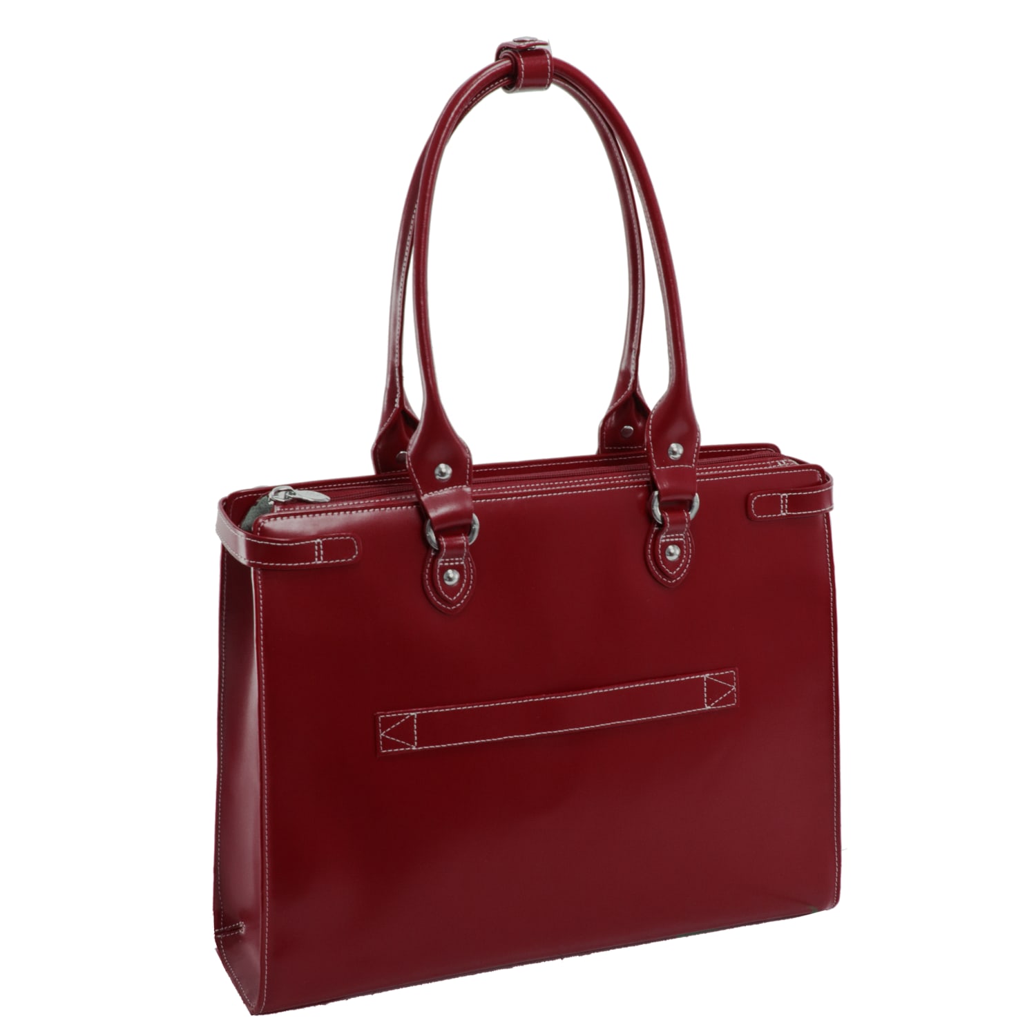 McKlein Winnetka Italian Leather Briefcase, Red - Image 5