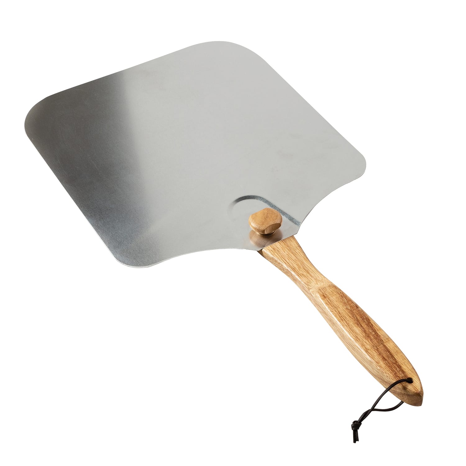 Old Stone Aluminum Pizza Peel With Folding Wood Handle, 14in x 16in, Silver