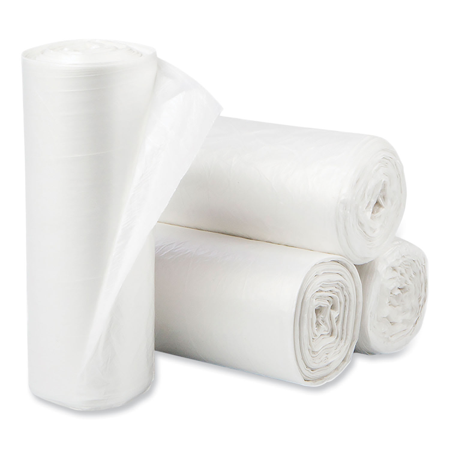 Pitt Plastics Eco Strong Plus Can Liners, 44 gal, 1.35 mil, 37in x 50in, Natural, Perforated Roll, 100/Carton