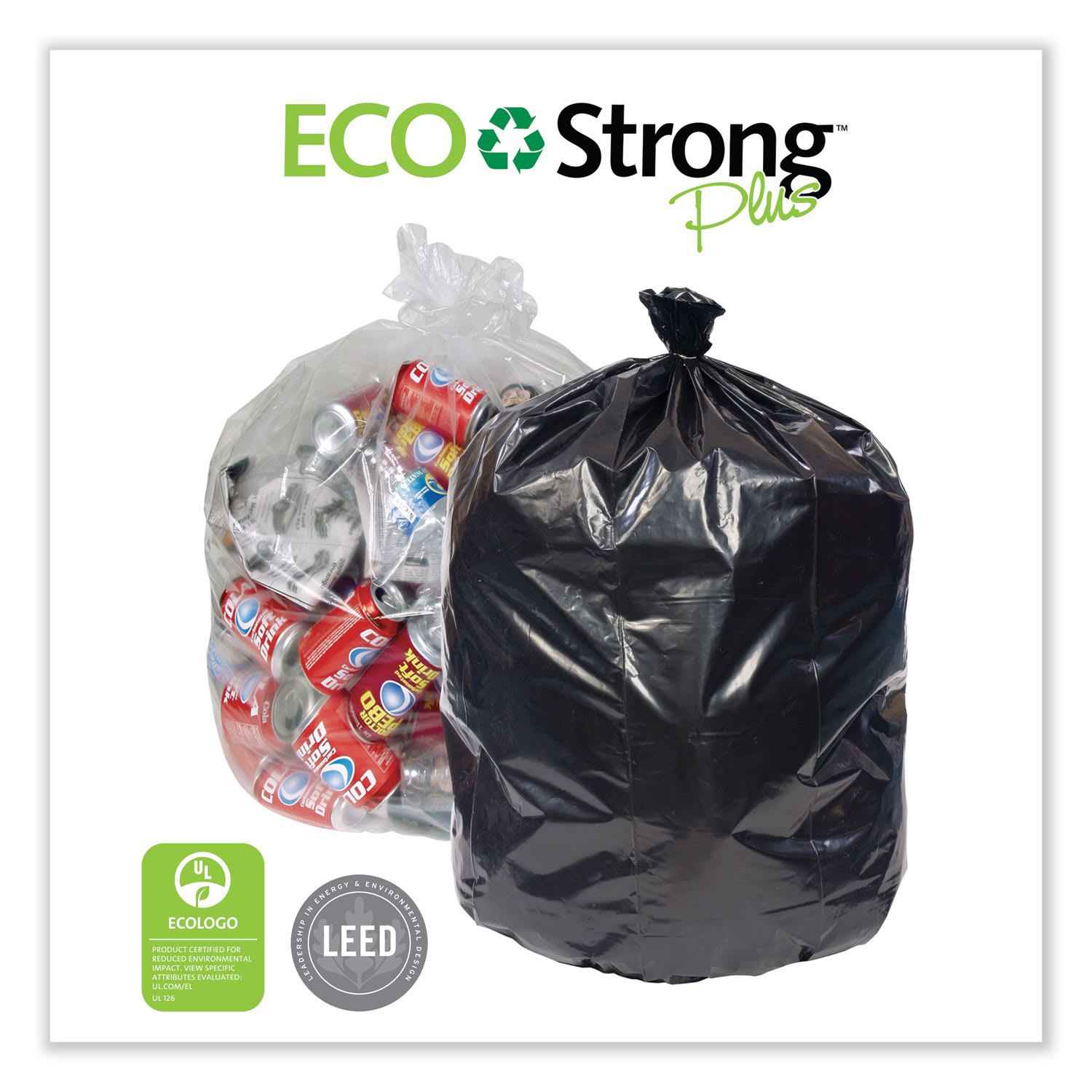 Pitt Plastics Eco Strong Plus Can Liners, 44 gal, 1.35 mil, 37in x 50in, Natural, Perforated Roll, 100/Carton - Image 4