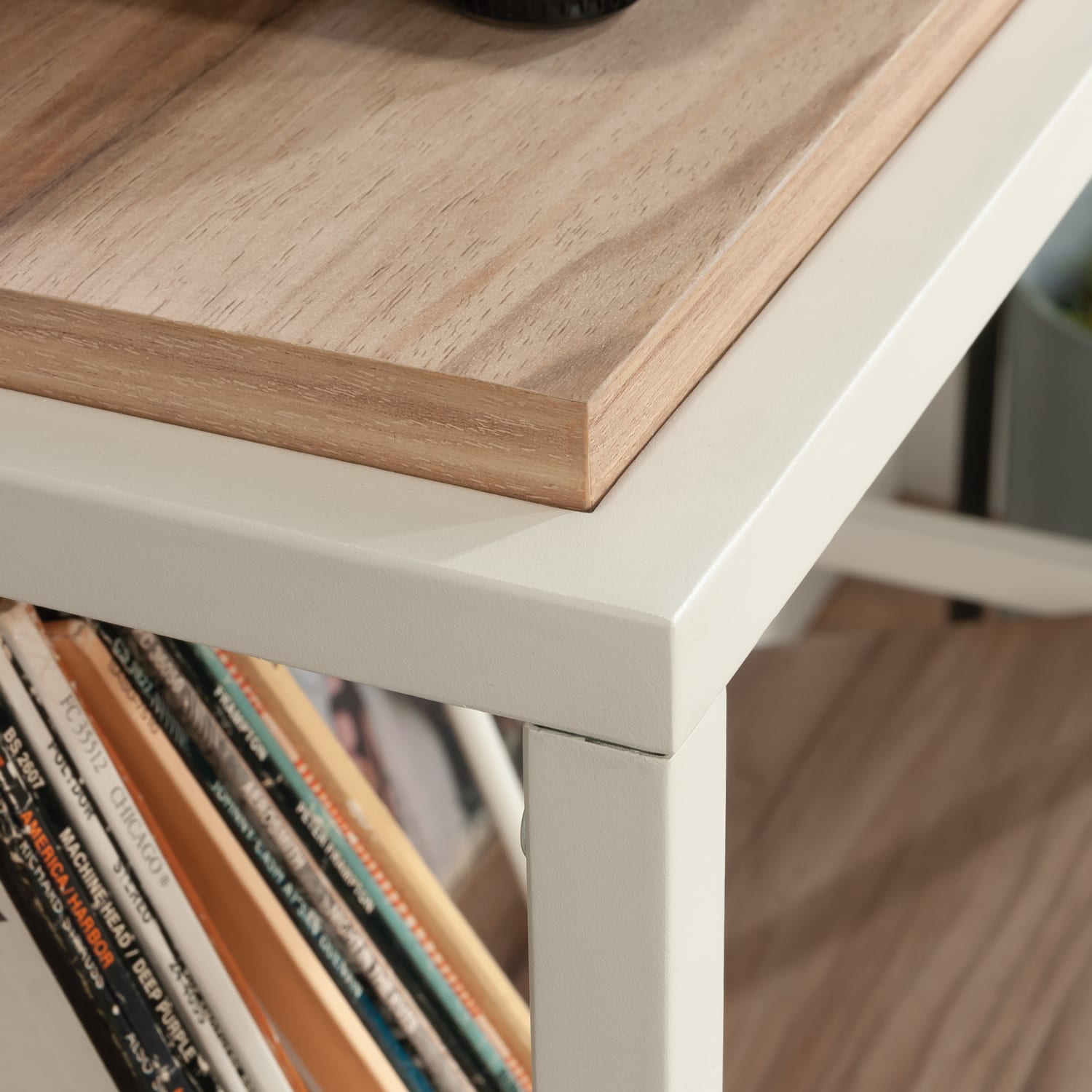 Sauder Nova Loft 37inH Accent Storage Bookcase, Kiln Acacia/White - Image 5