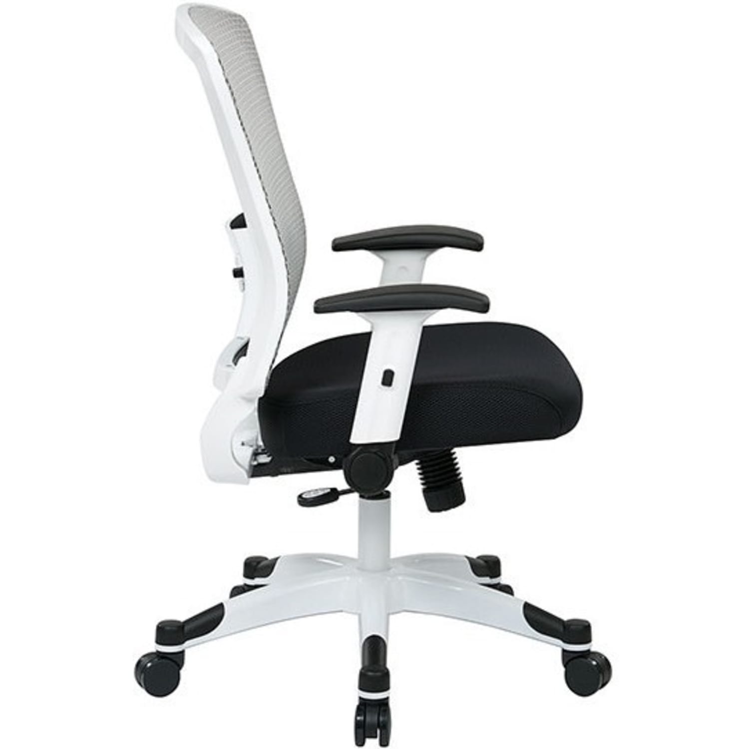Office Star Space Seating Mesh Mid Back Chair BlackWhite PopularChairscom