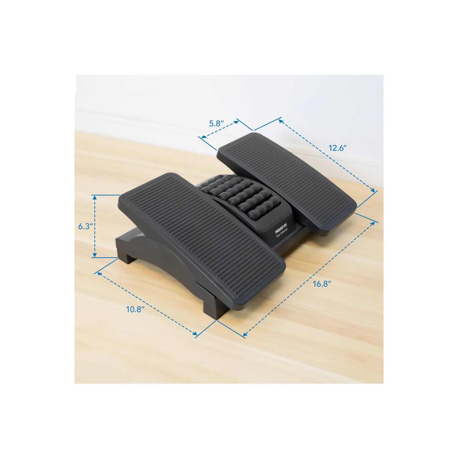 MountIt Dual Pedal Ergonomic Footrest 161316in x 6516in Black PopularChairscom Mount It Dual Pedal Ergonomic Footrest 16 1316in x 6 516in Black PopularChairscom