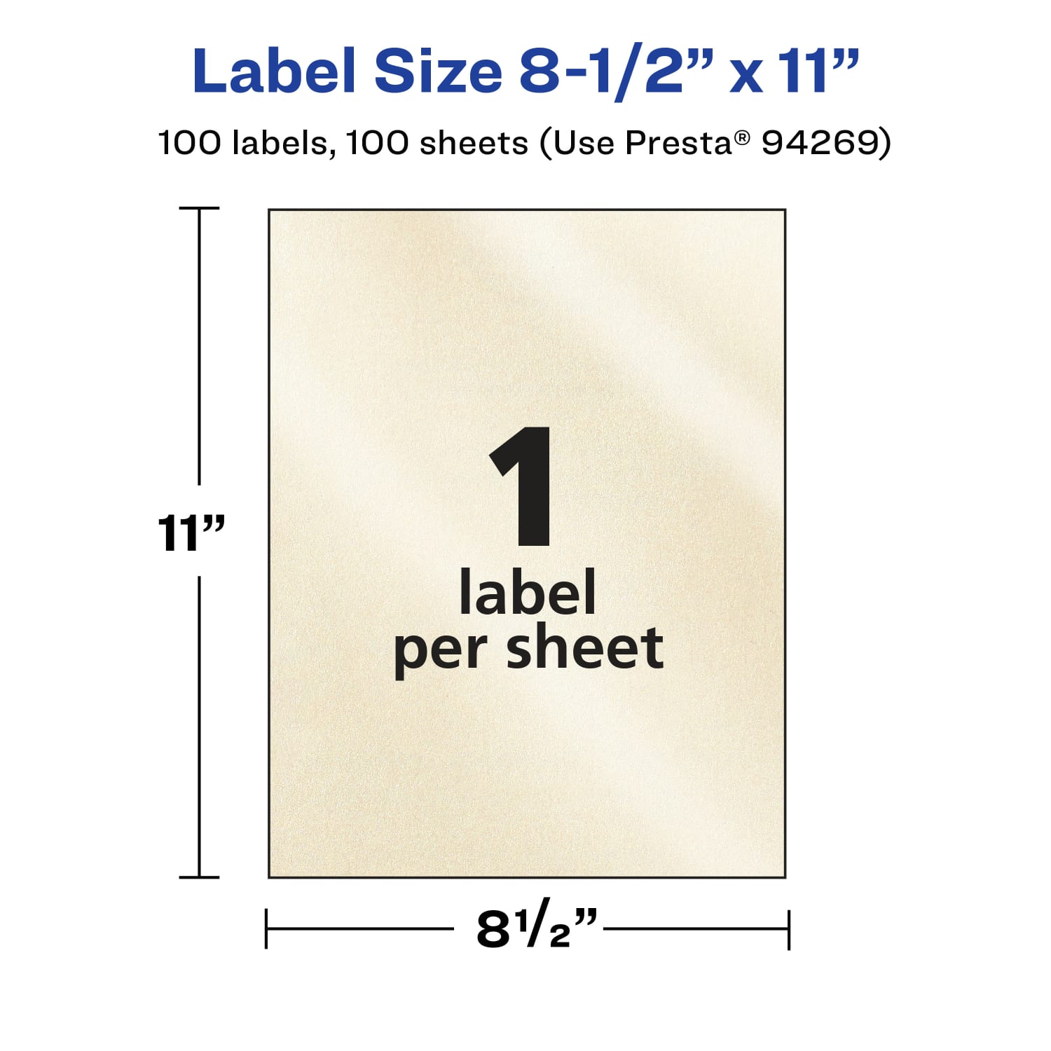 Avery Pearlized Permanent Labels, 94269-PIP100, Rectangle, 8-1/2in x 11in, Ivory, Pack Of 100 Labels - Image 6
