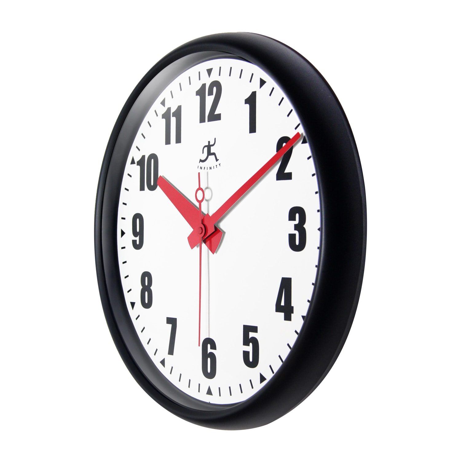 Infinity Instruments Impact Wall Office Clock, 15inH x 15inW x 2inD, Black - Image 4