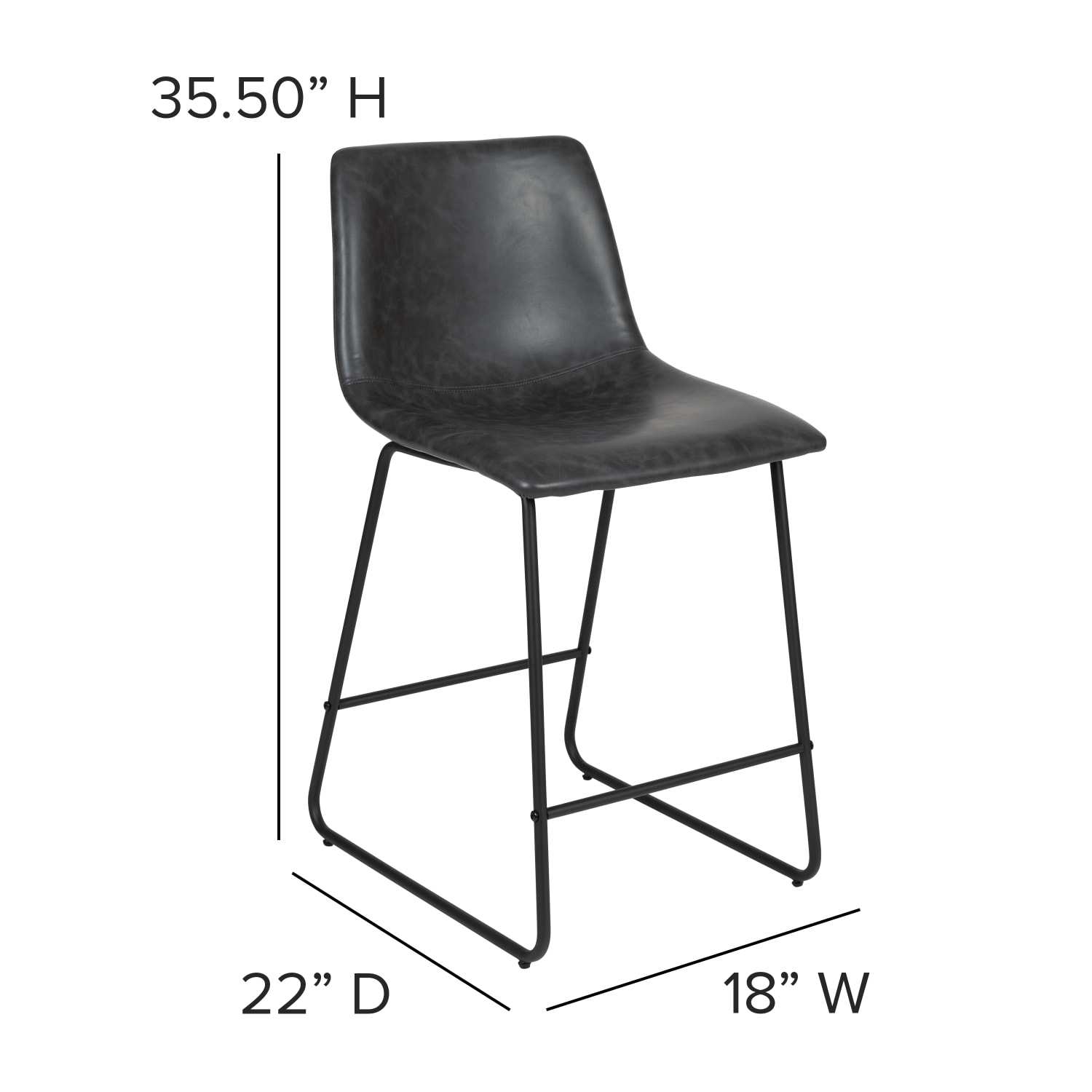 Flash Furniture LeatherSoft™ Faux Leather CounterHeight Bar Stools Gray Set Of 2 Stools PopularChairscom Flash Furniture LeatherSoft™ Faux Leather Counter Height Bar Stools Gray Set Of 2 Stools PopularChairscom