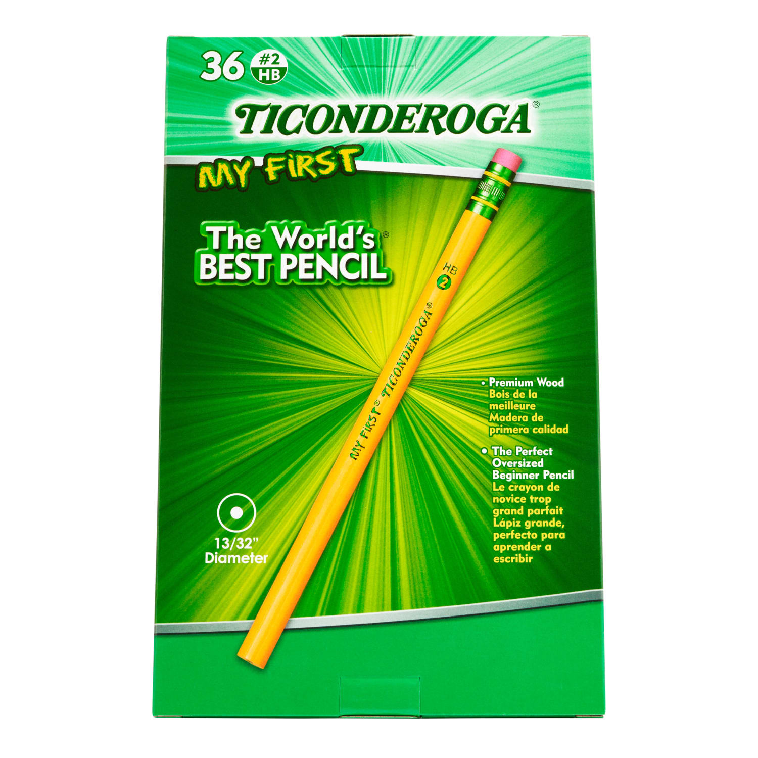 Ticonderoga My First Pencils With Erasers, No. 2/Soft, Yellow, Pack Of 36 Pencils - Image 3