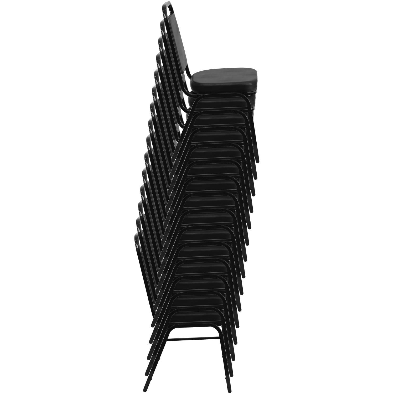 Flash Furniture HERCULES Series Trapezoidal Back Stacking Banquet Chairs Black Pack Of 4 Chairs PopularChairscom