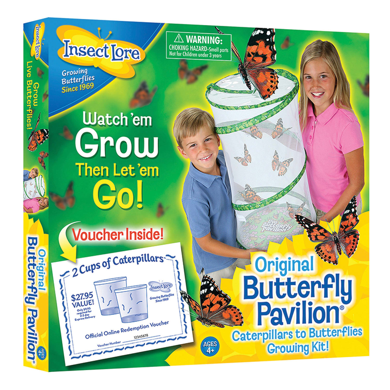 Insect Lore Butterfly Pavilion, 11 1/2in, Clear/Green - Image 3