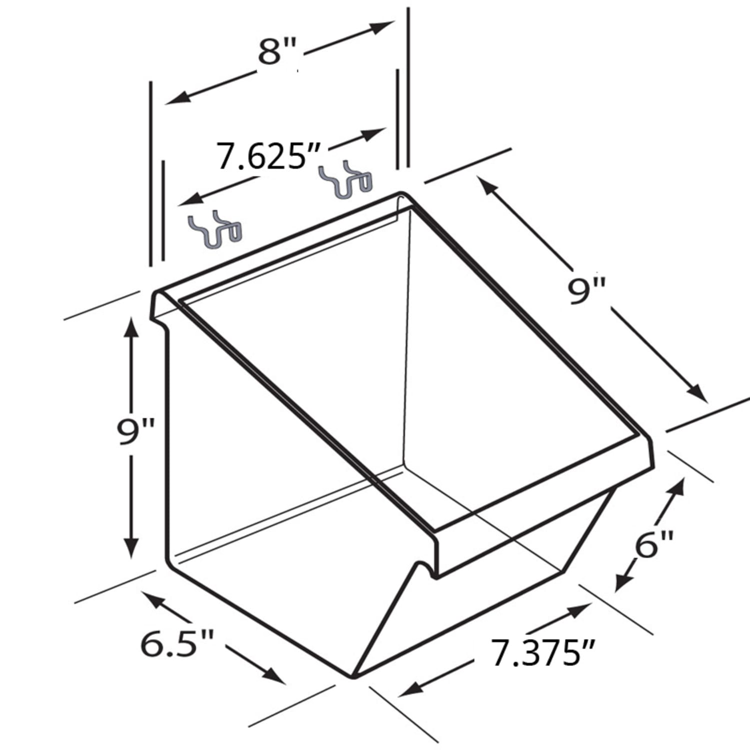 Azar Displays Plastic-Molded Buckets, 8inL x 9inW x 9inH, Clear, Pack Of 4 Buckets - Image 3