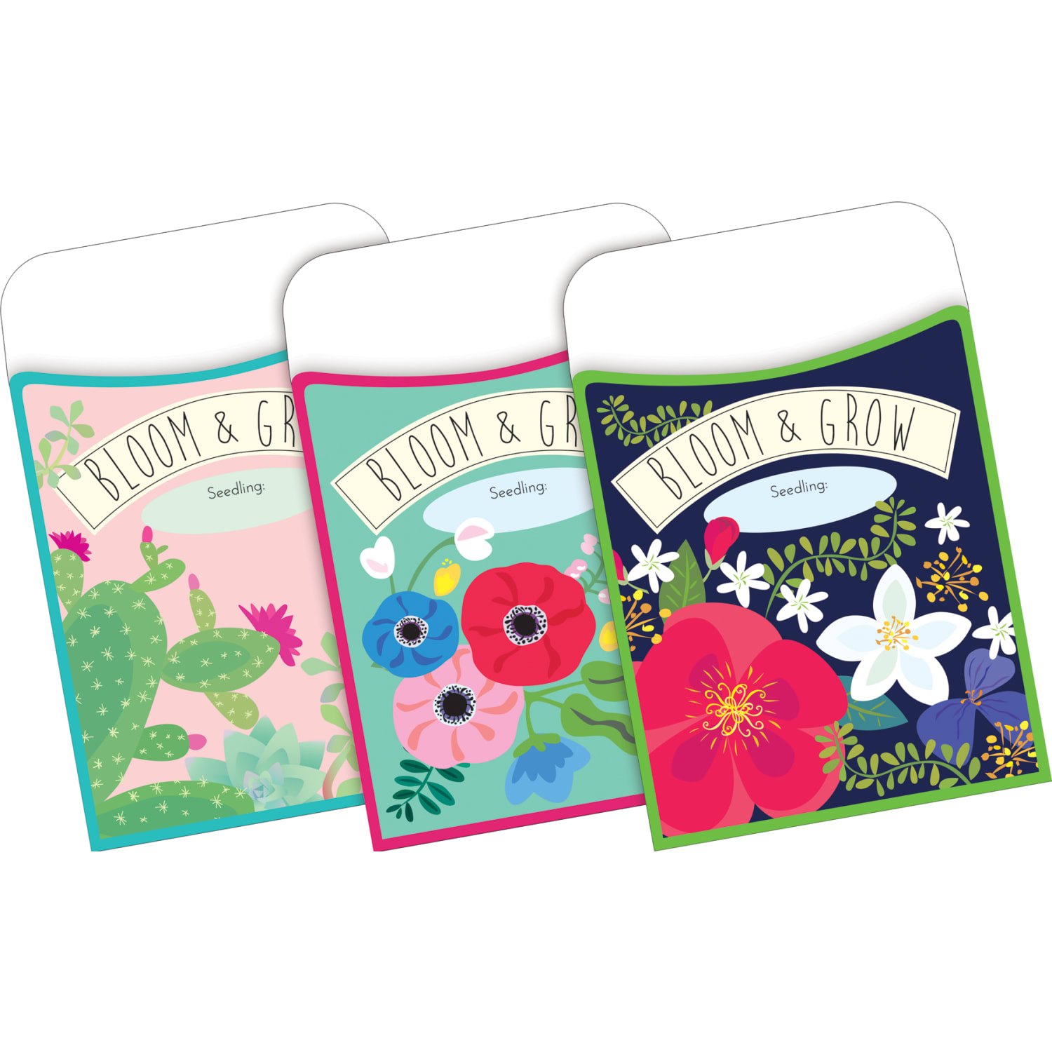 Barker Creek Peel & Stick Library Pockets, 3-1/2in x 5-1/8in, Modern Garden, Set Of 90 Pockets - Image 3