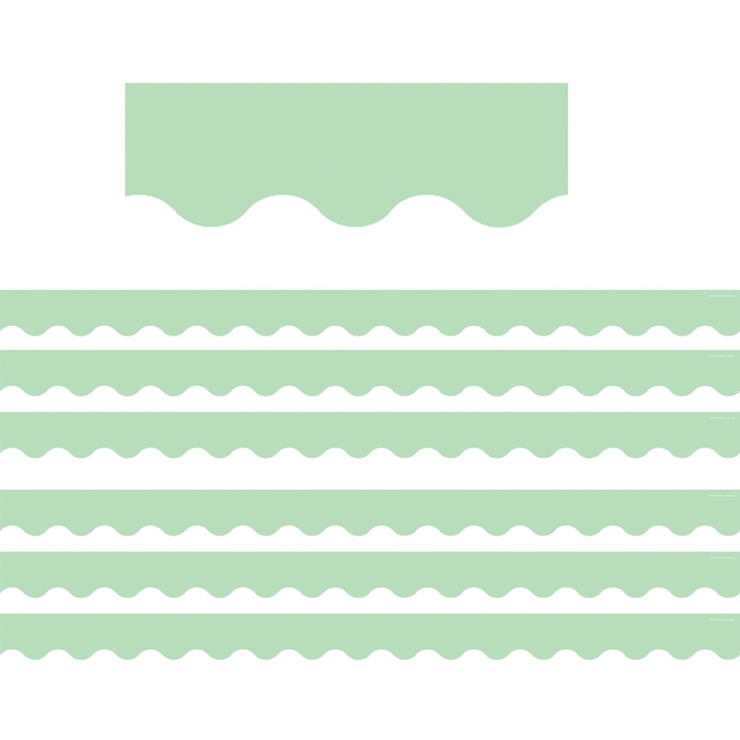 Teacher Created Resources Scalloped Border Trim Packs, 35', Mint Green, Set Of 6 Packs