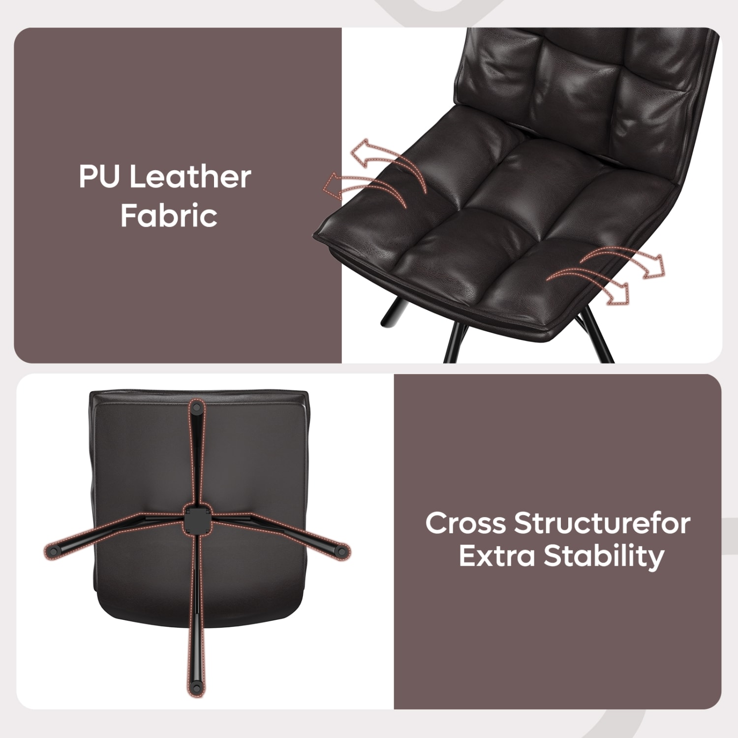 Bestier Ergonomic Faux Leather Low-Back Executive Office Chair, Black - Image 6