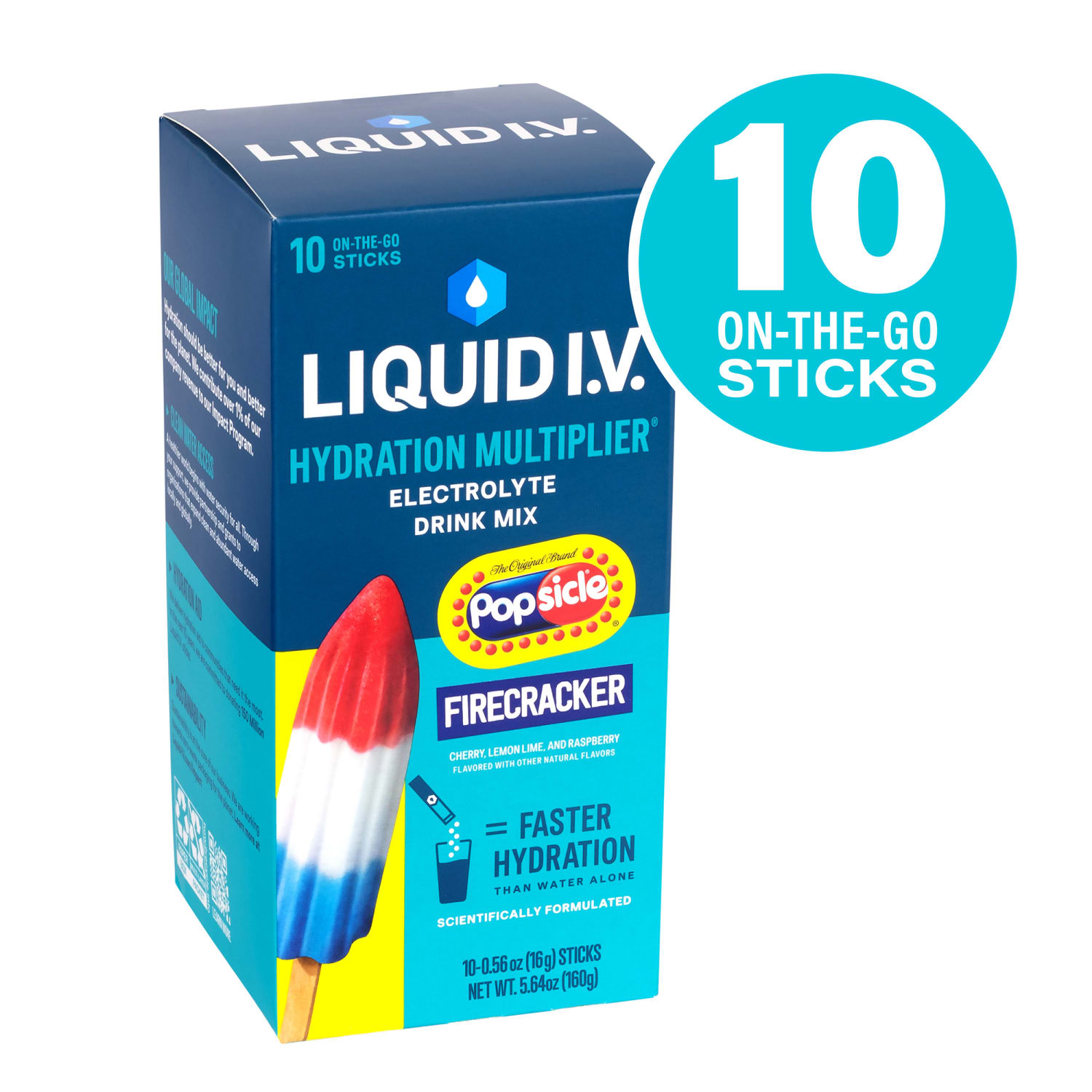 Liquid IV Energy Popsicle Firecracker Drink Mix, 0.56 Oz, Total Qty 10 - Image 3