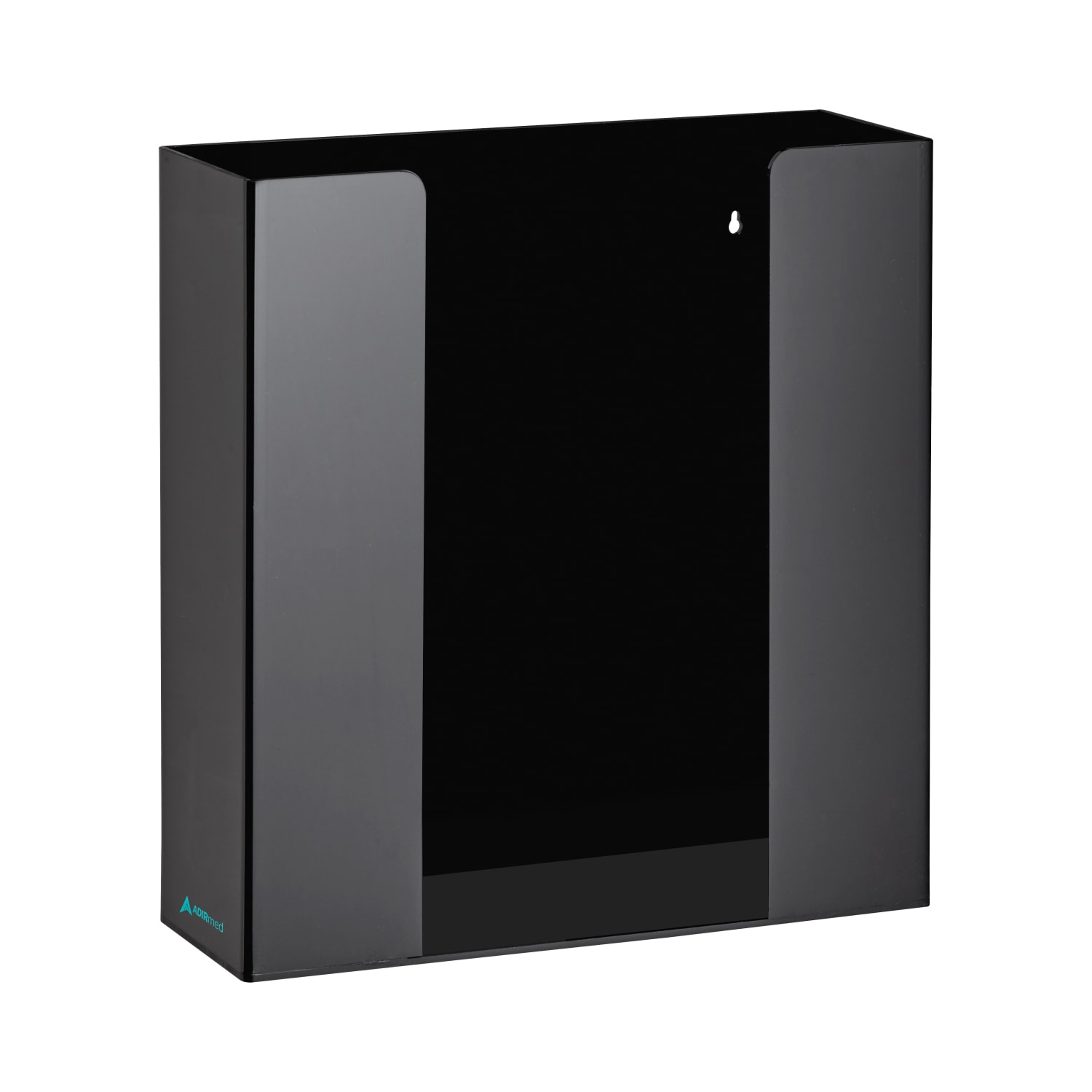 Alpine AdirMed Double Box Capacity Acrylic Glove Dispenser, 10-13/16inH x 10-1/4inW x 3-1/2inD, Black