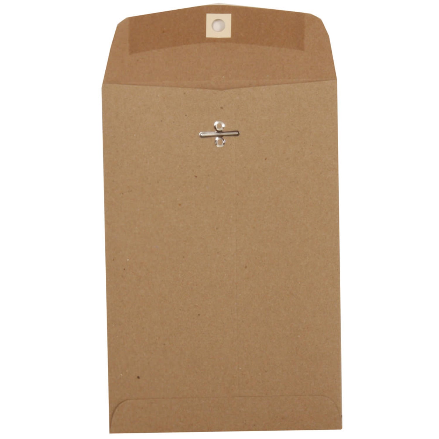 JAM Paper Open-End 6in x 9in Manila Envelopes, Gum Closure, Brown Kraft, Pack Of 25