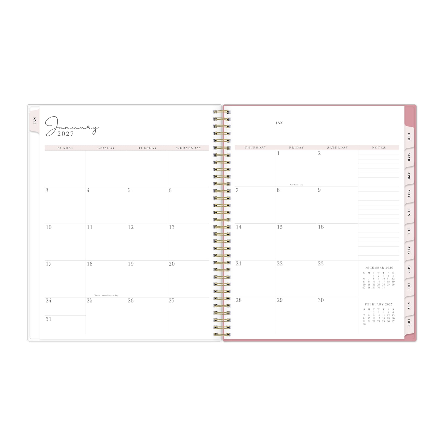 2027 Blue Sky Peony Weekly/Monthly Planning Calendar, 8.5x11, 0%, Clear PET, Jan-Dec, RY27 - Image 4