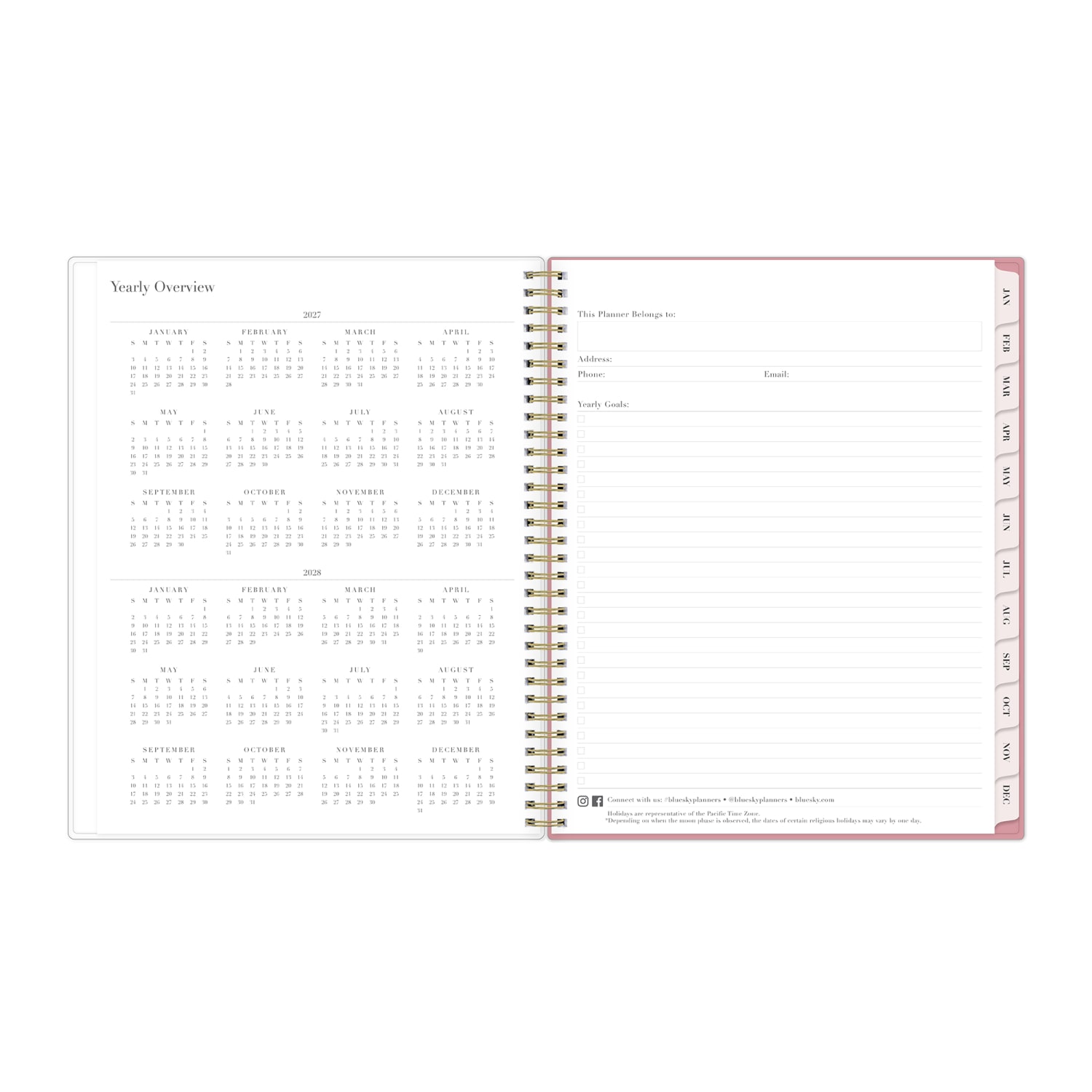 2027 Blue Sky Peony Weekly/Monthly Planning Calendar, 8.5x11, 0%, Clear PET, Jan-Dec, RY27 - Image 6