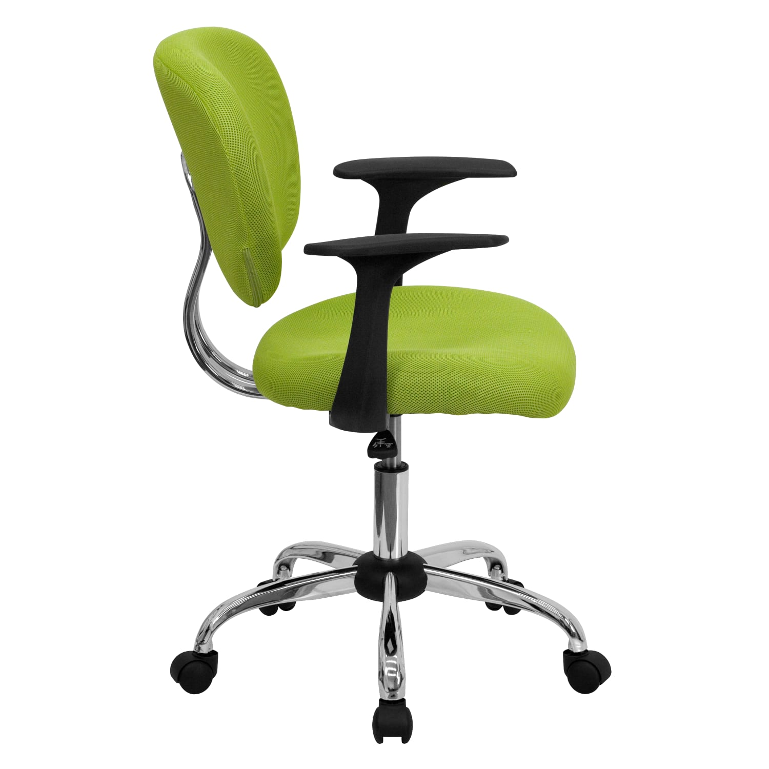 Flash Furniture Mesh Mid-Back Swivel Task Chair With Arms, Apple Green/Silver - Image 6