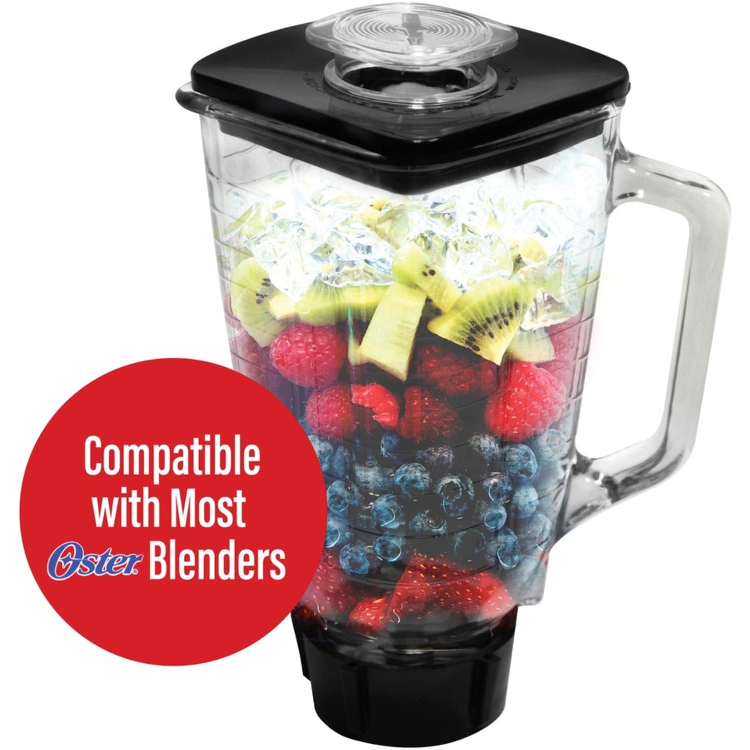 Brentwood 42 Oz Blender Glass Jar 6-Piece Replacement Set For Oster Blender, Black, P-OST722 - Image 3