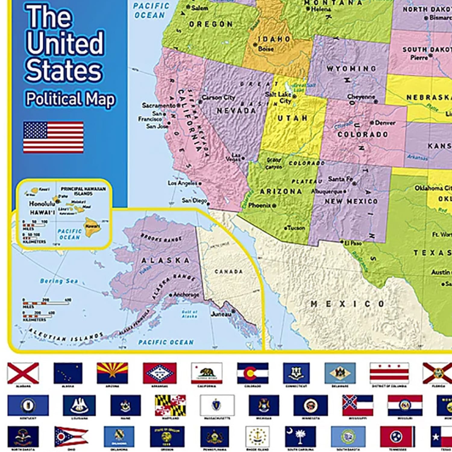 National Geographic United States for Kids Map, Laminated, 24in x 36in - Image 3
