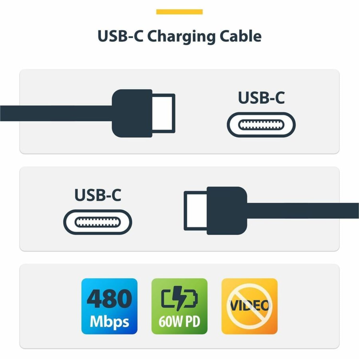 StarTech 3ft (91cm) USB-C Charging Cable, Charge & Sync - Image 5