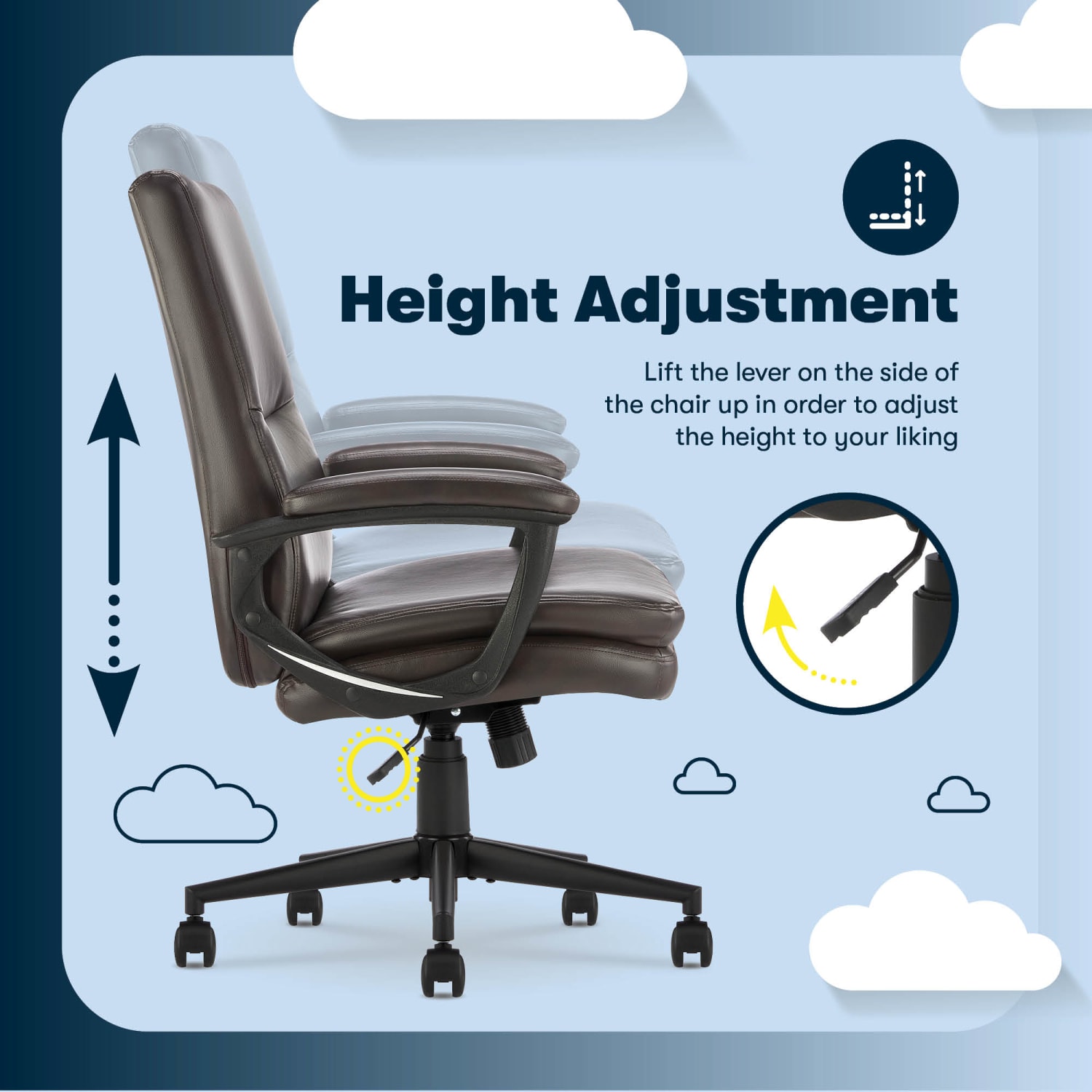 Serta Comfort Modern Ergonomic Bonded Leather HighBack Executive Office Chair Brown PopularChairscom Serta Comfort Modern Ergonomic Bonded Leather High Back Executive Office Chair Brown PopularChairscom