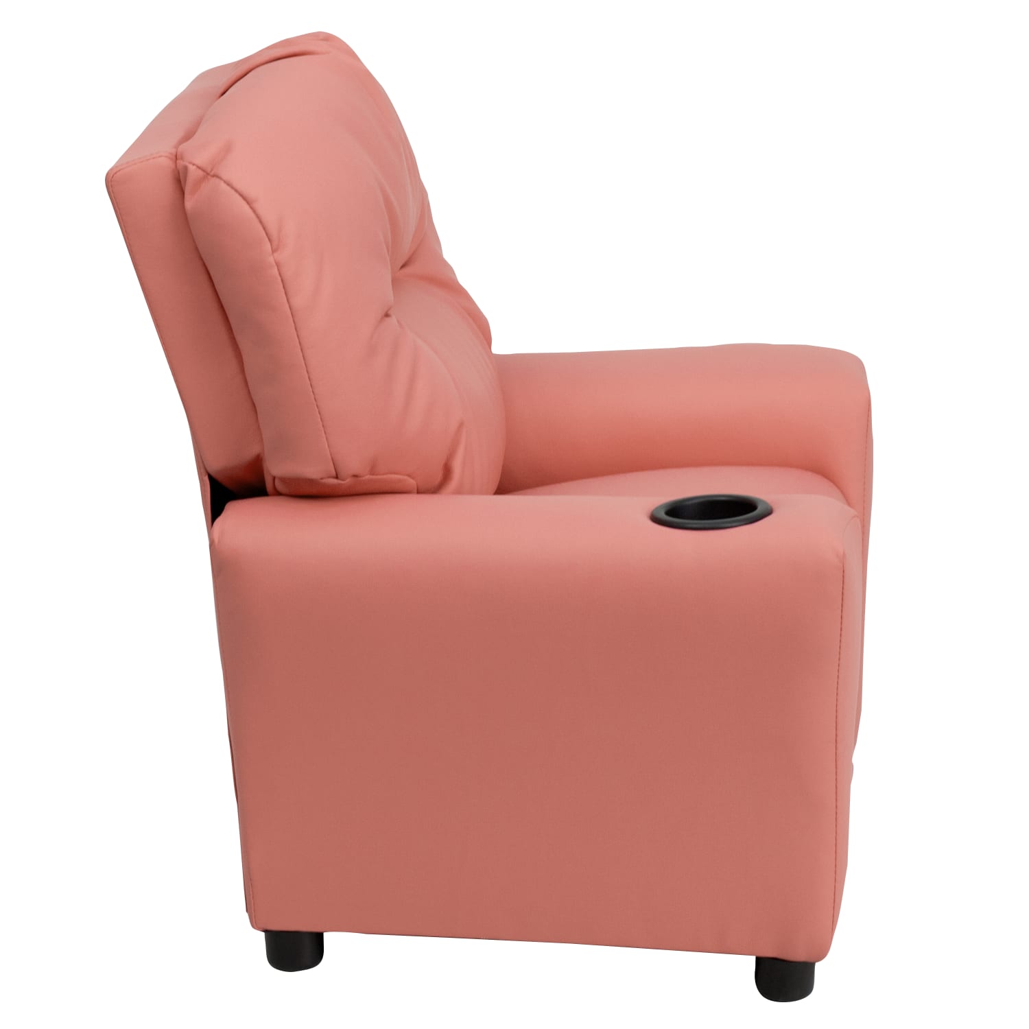 Flash Furniture Contemporary Kids Vinyl Recliner Accent Chair With Cup Holder Pink PopularChairscom