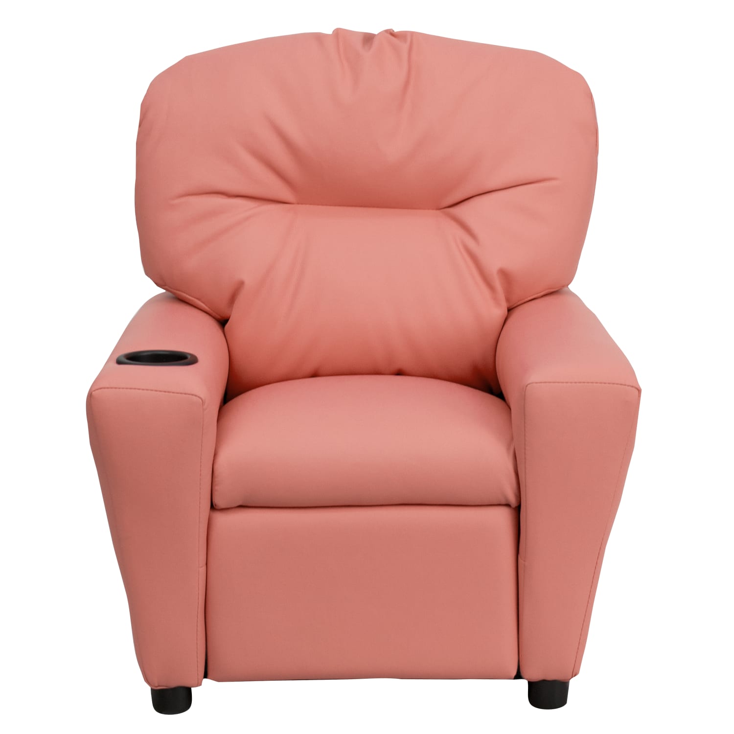 Flash Furniture Contemporary Kids Vinyl Recliner Accent Chair With Cup Holder Pink PopularChairscom