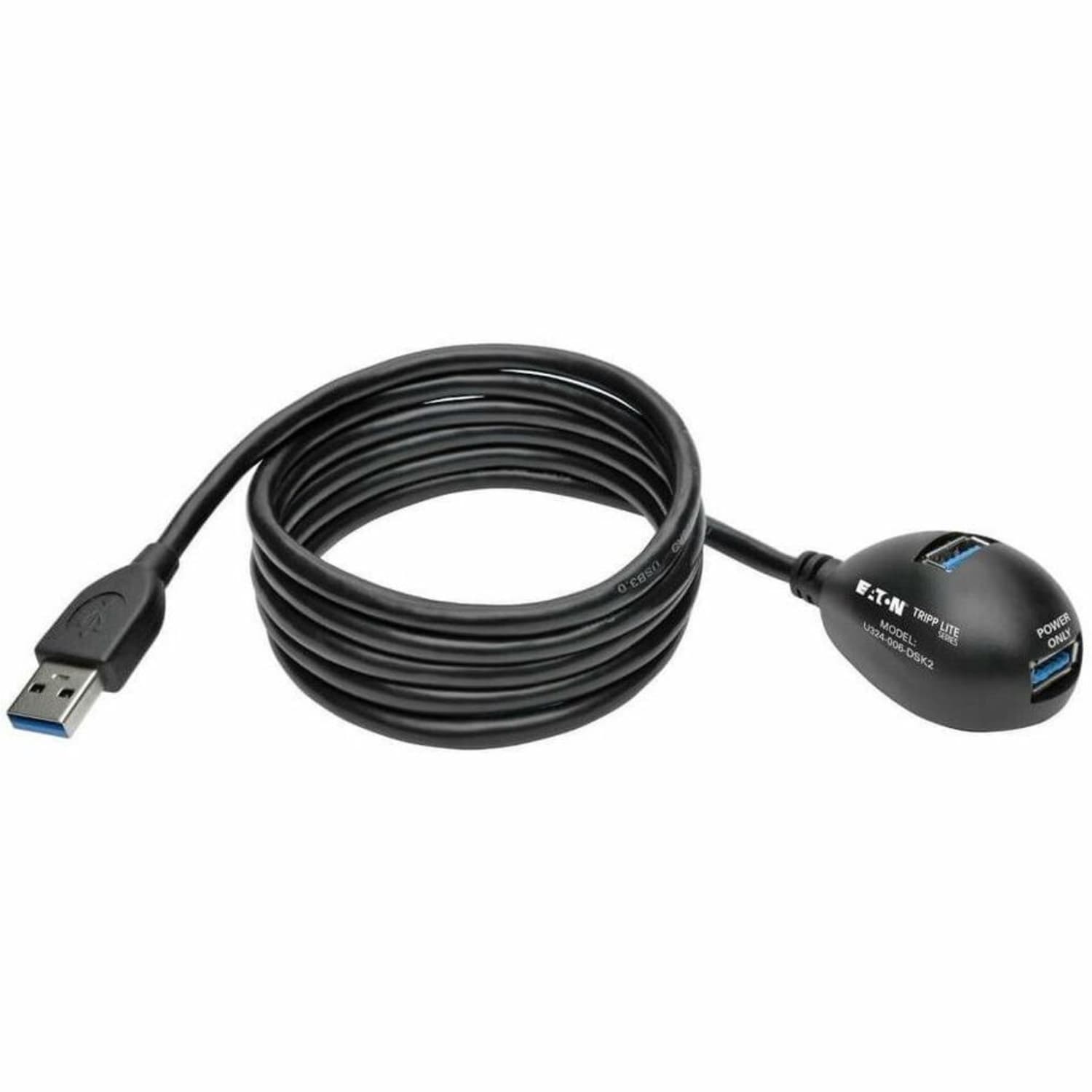 Tripp Lite 6ft 2-Port USB 3.0 SuperSpeed Desktop Extension Cable M/F 6ft - Nickel Plated, Gold-plated Contacts - Shielding - Black - Image 4