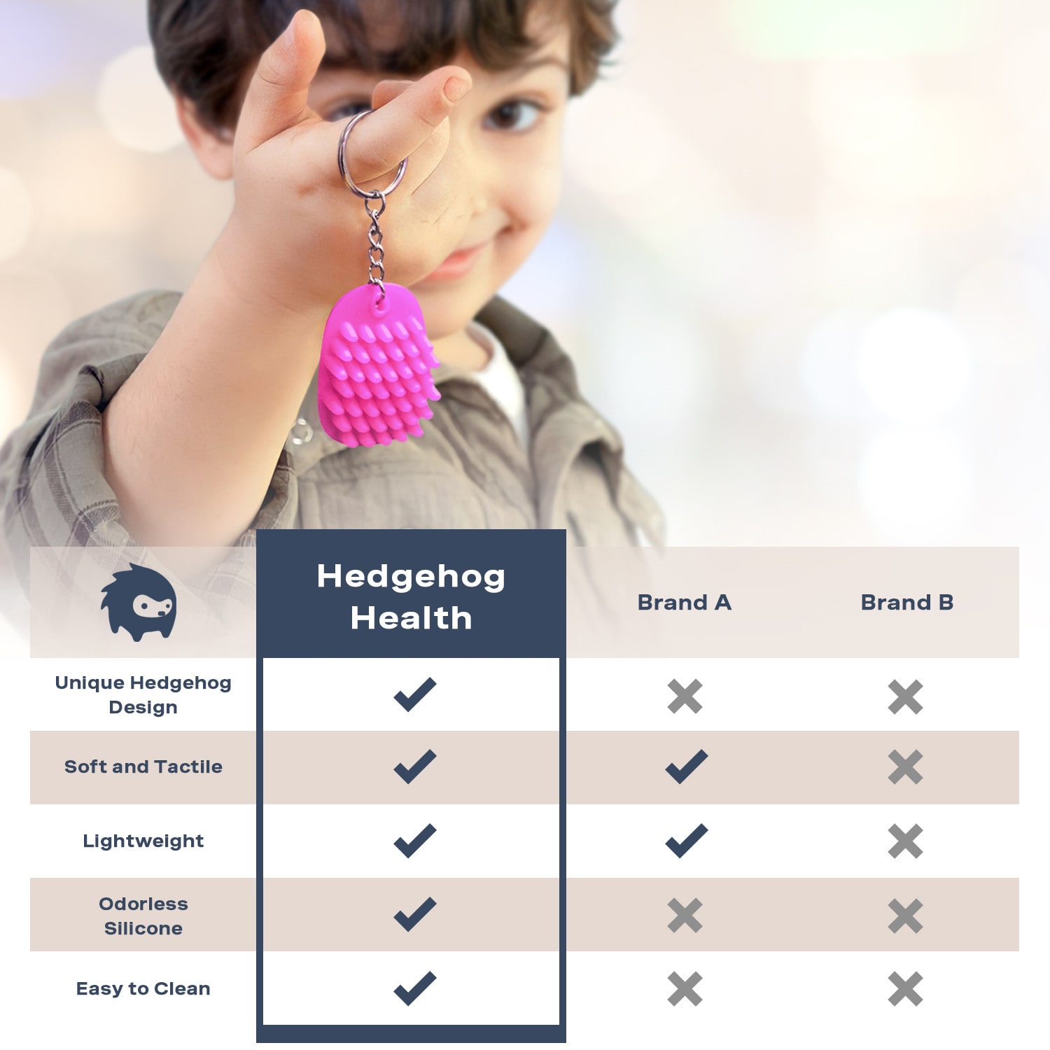Hedgehog Fidget Keychain, Pink - Image 4