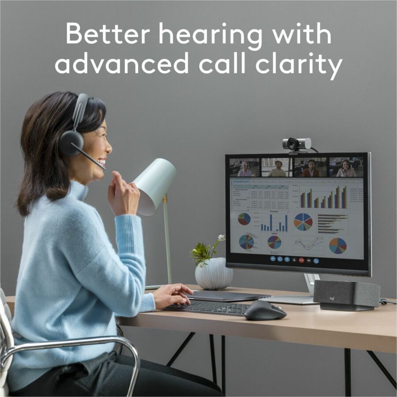 Logitech Zone Wireless 2 Noise Canceling Headset with Hybrid ANC, Bluetooth, Certified for Zoom, Google Meet, Google Voice, 981001435 - Image 4
