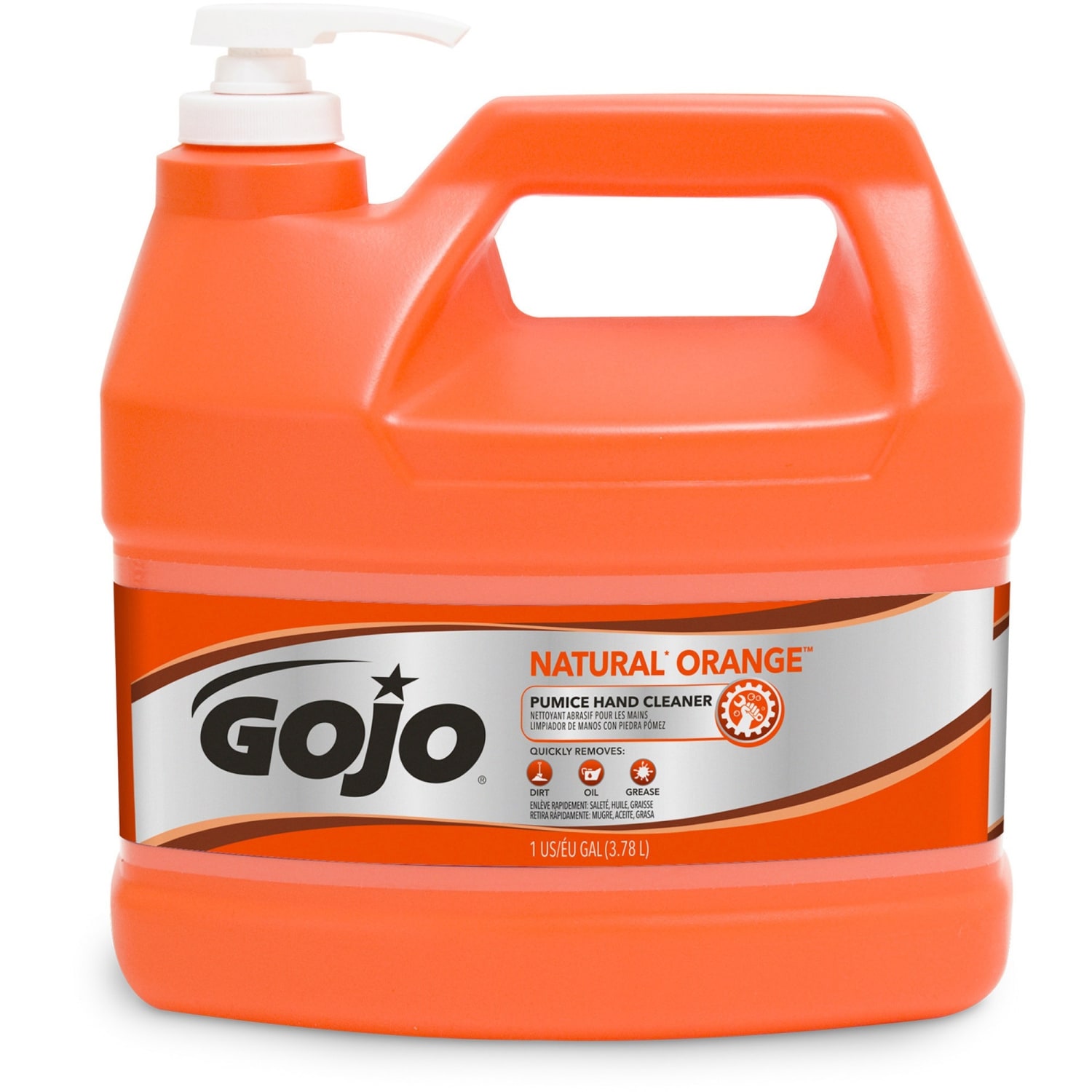 GOJO Natural Orange Pumice Heavy-Duty Lotion Hand Soap Cleaner, Citrus Scent, 128 Oz Bottle - Image 3