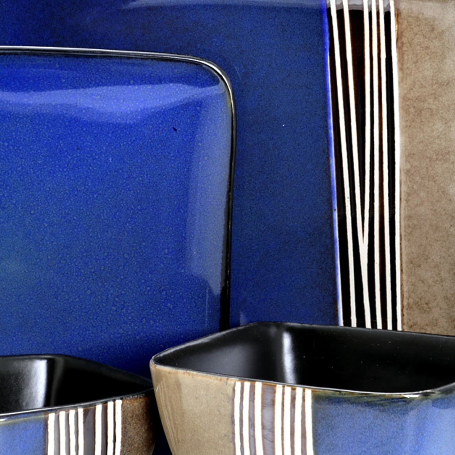 Elama 16-Piece Stoneware Dinnerware Set, Uptown Loft - Image 4