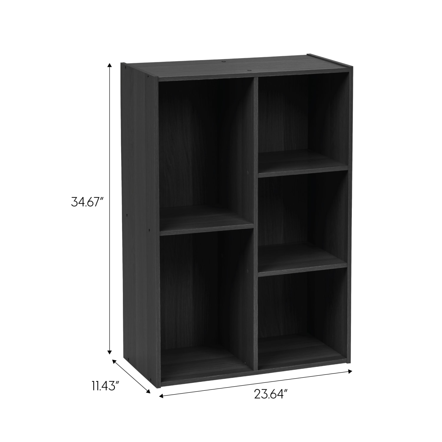 IRIS 35inH 5-Compartment Organizer Bookcase, Black - Image 4
