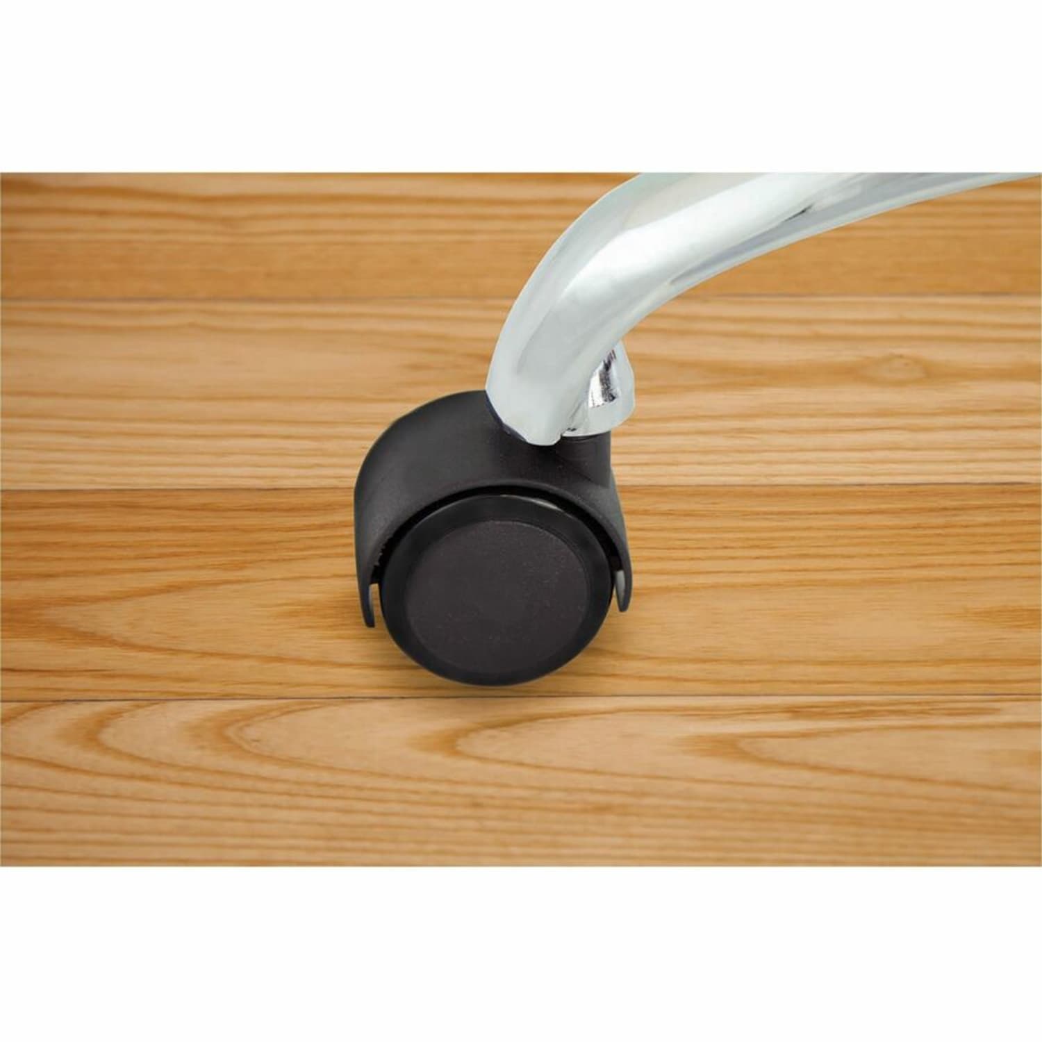 Master Caster Duet Noiseless Chair Mat Casters - 2in Diameter - 110 lb Load Capacity - Polyurethane - Matte Black - 1 Set - Image 6