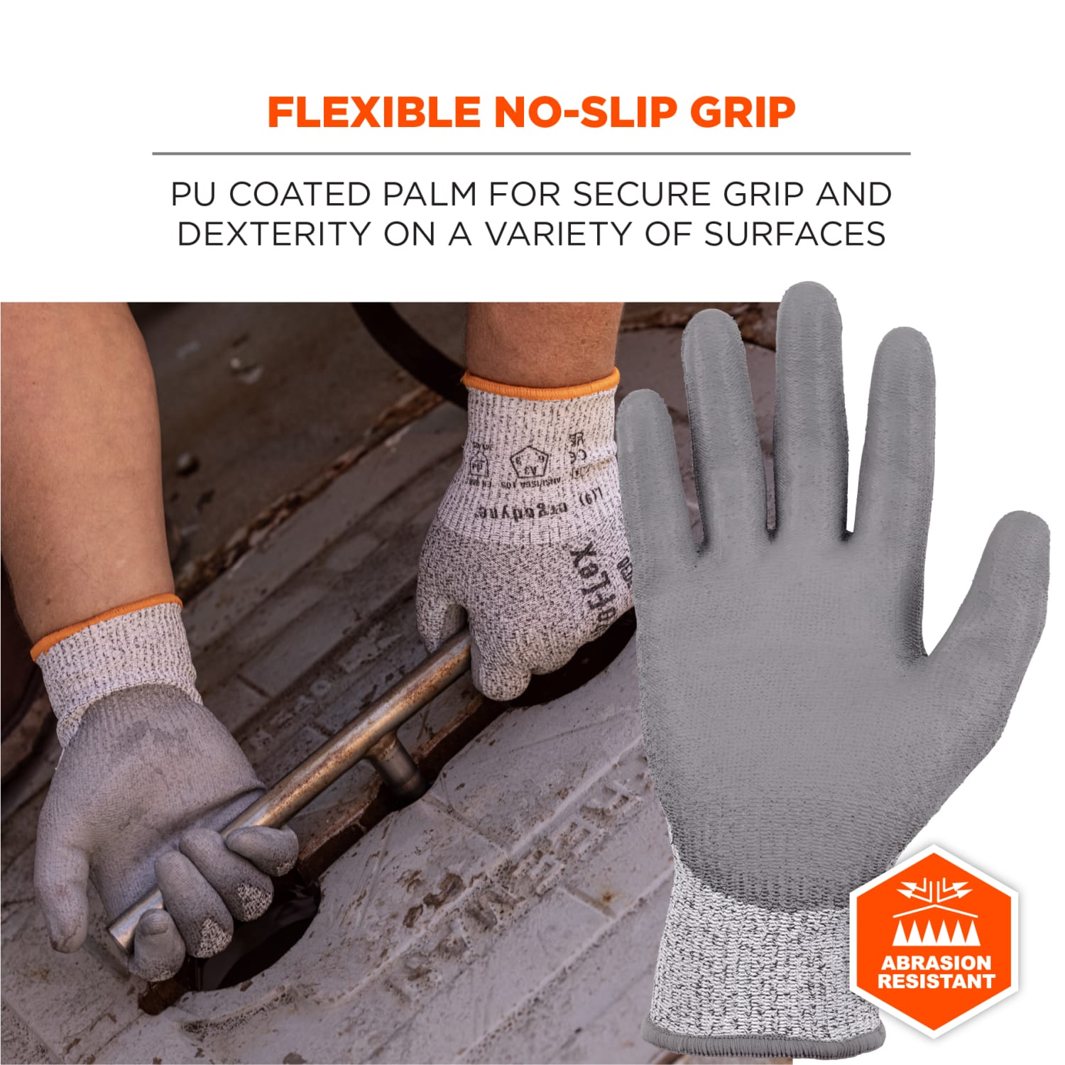 Ergodyne Proflex 7030-12PR PU-Coated Cut-Resistant Gloves, 2X, Gray, Set Of 12 Pairs - Image 6