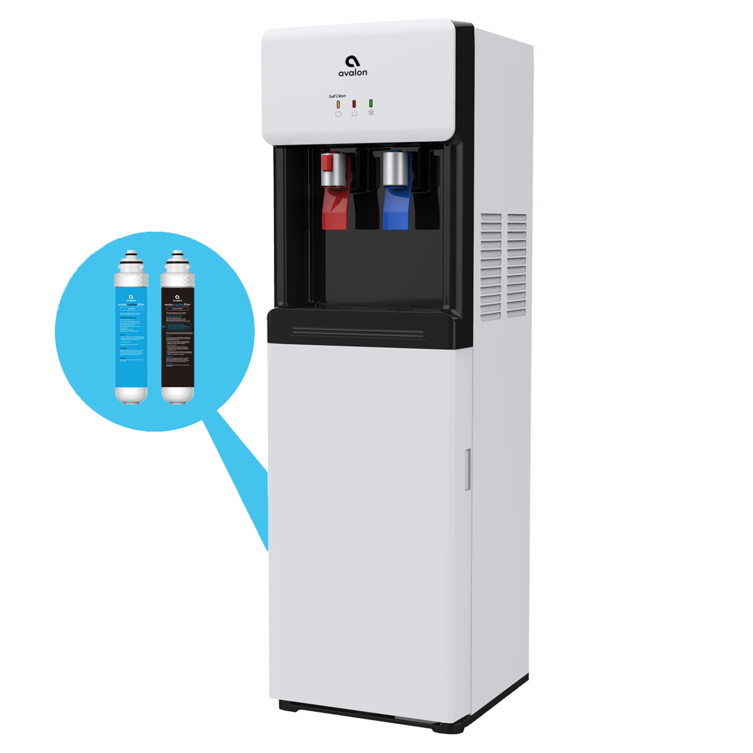 Avalon Self Cleaning Bottleless Water Cooler Dispenser - Hot & Cold Water, Child Safety Lock, Innovative Slim Design - UL/Energy Star Approved- White - Image 3